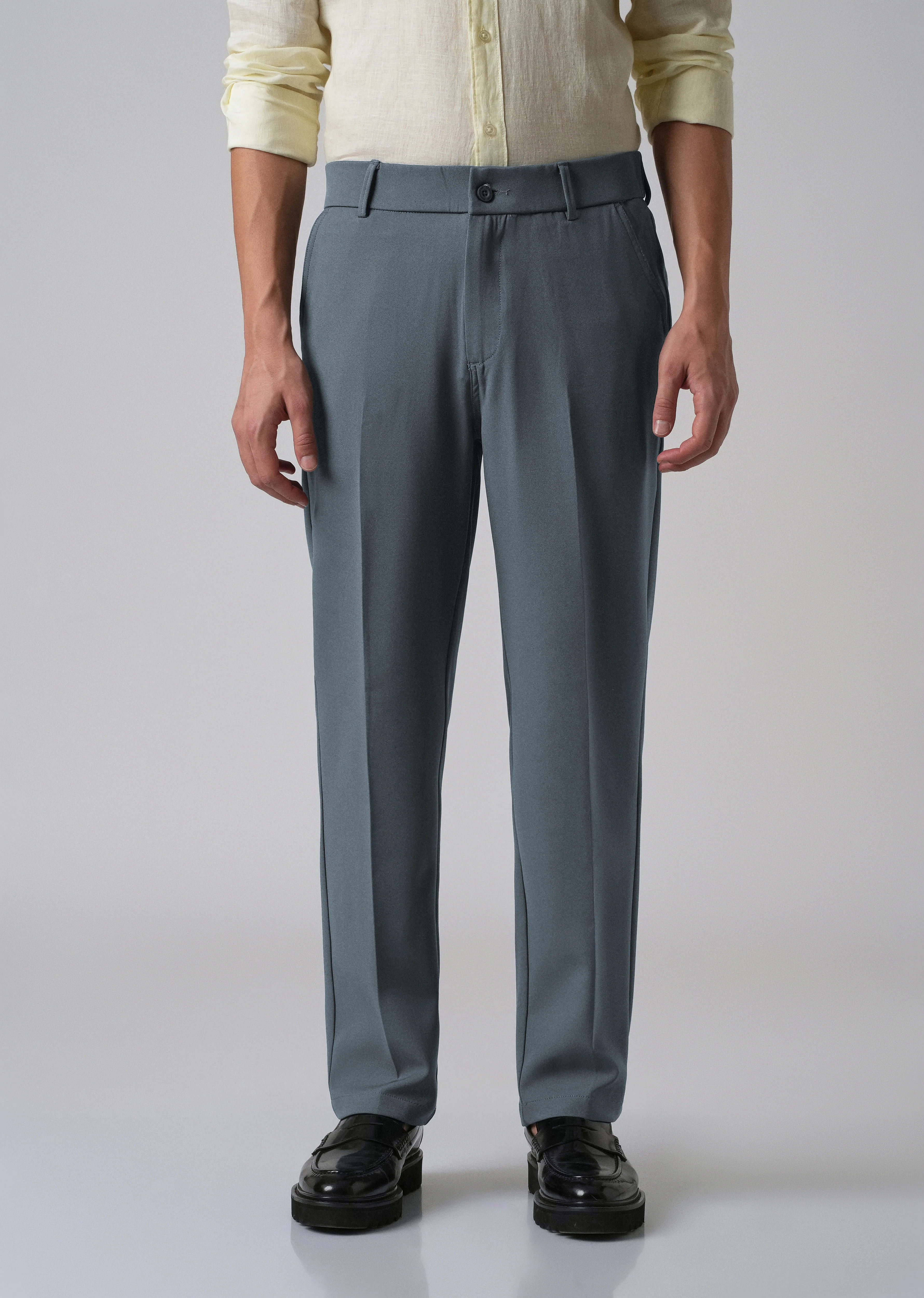 Slate Grey Relaxed Fit Trousers - Image 3