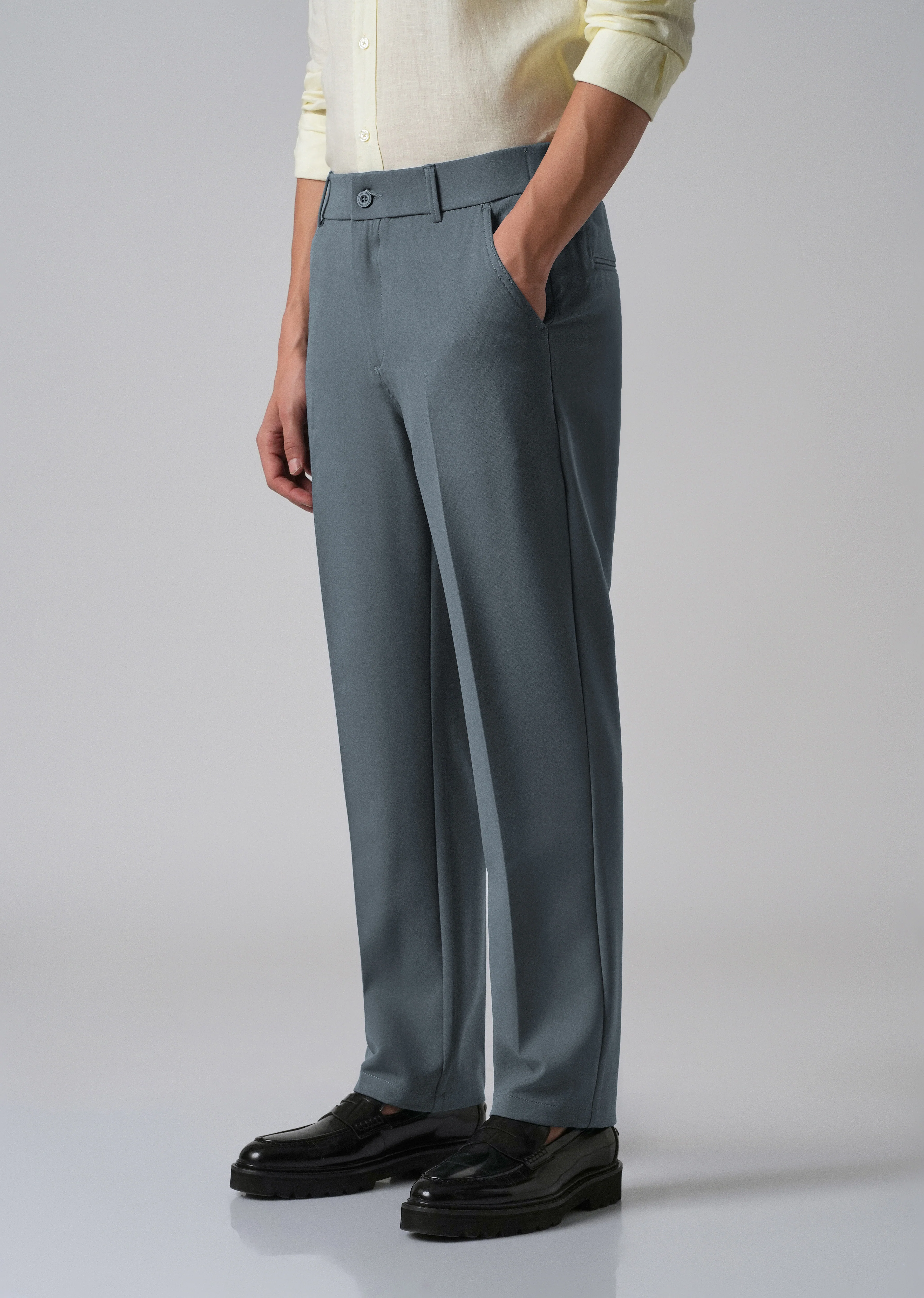 Slate Grey Relaxed Fit Trousers - Image 4