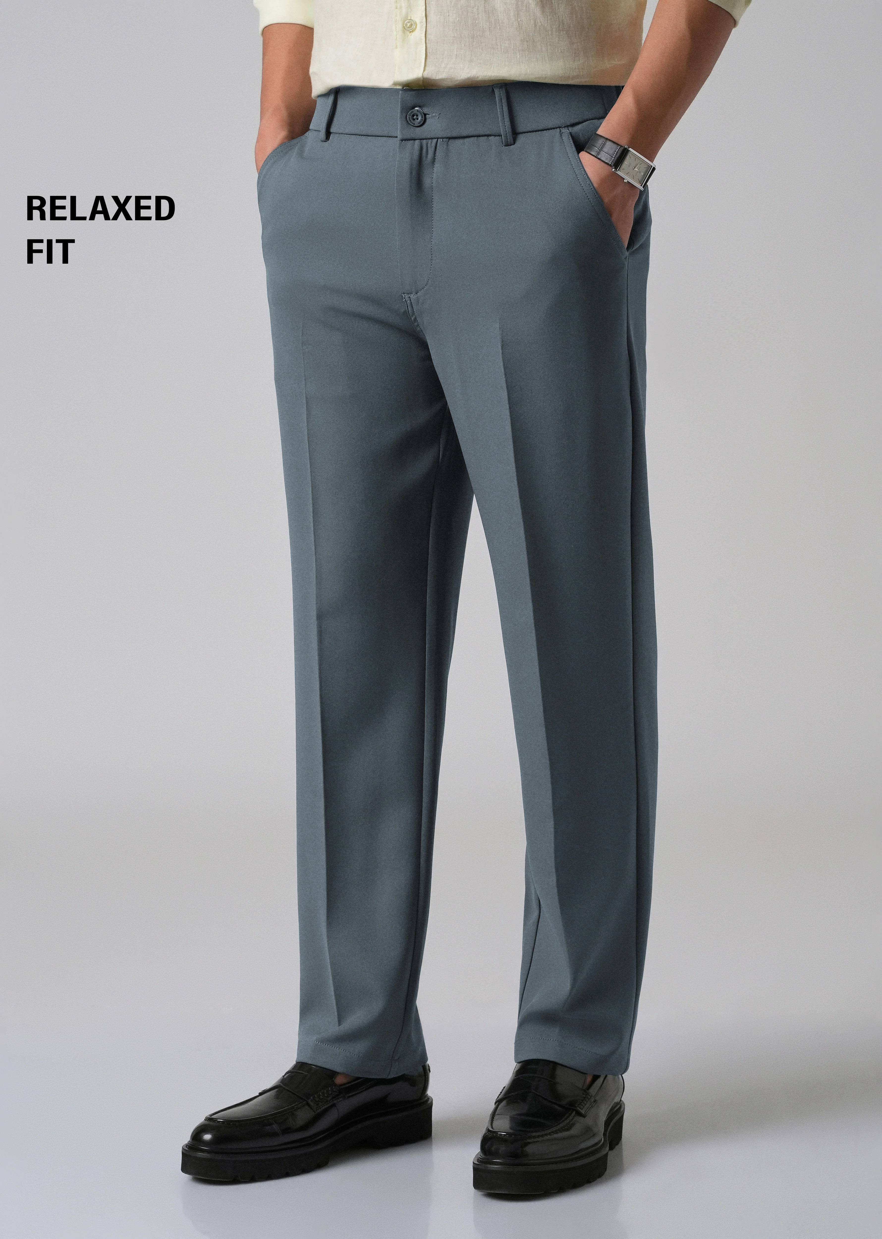 Slate Grey Relaxed Fit Trousers - Image 7