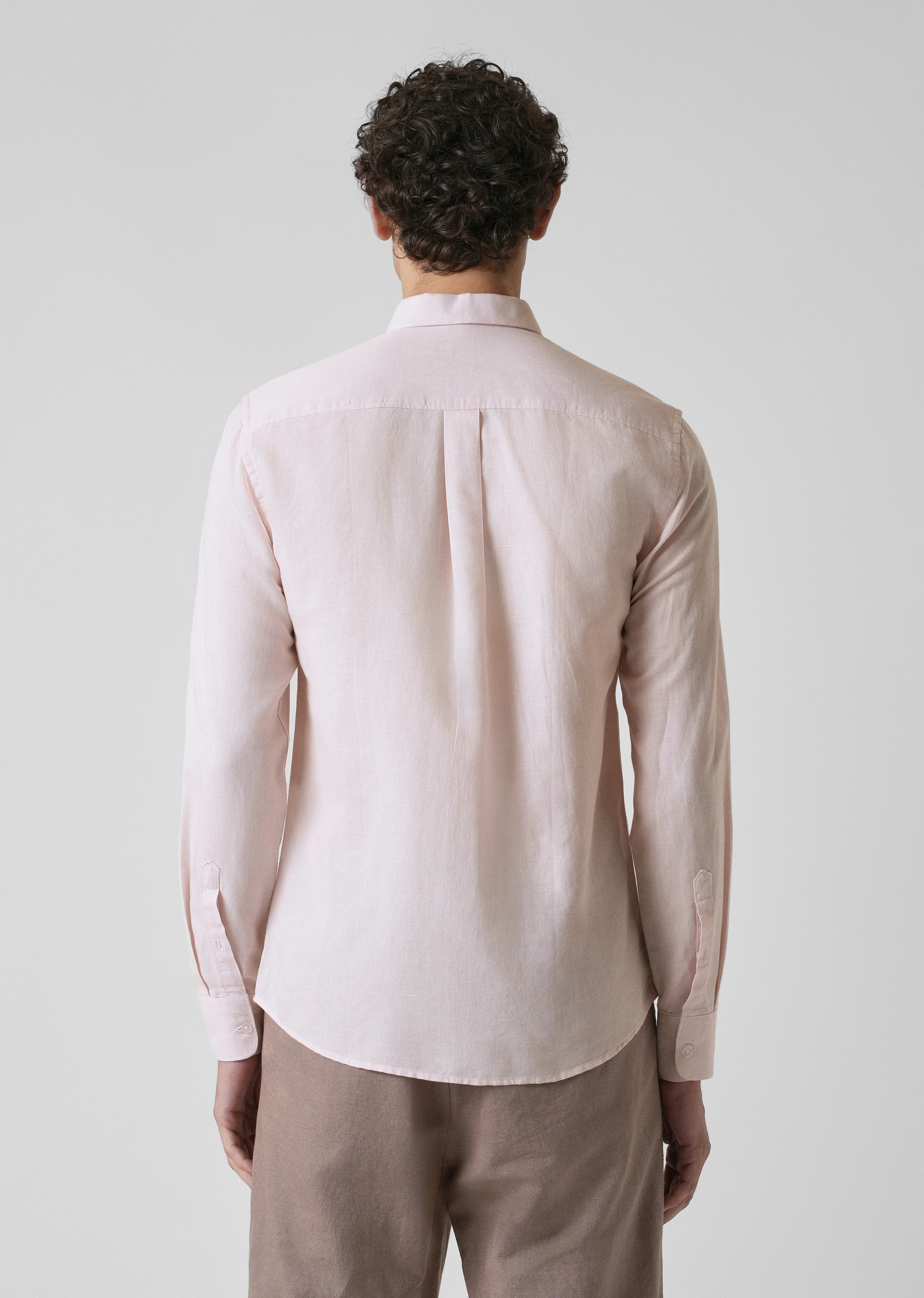 Soft Pink Cotton Linen Shirt - Image 2