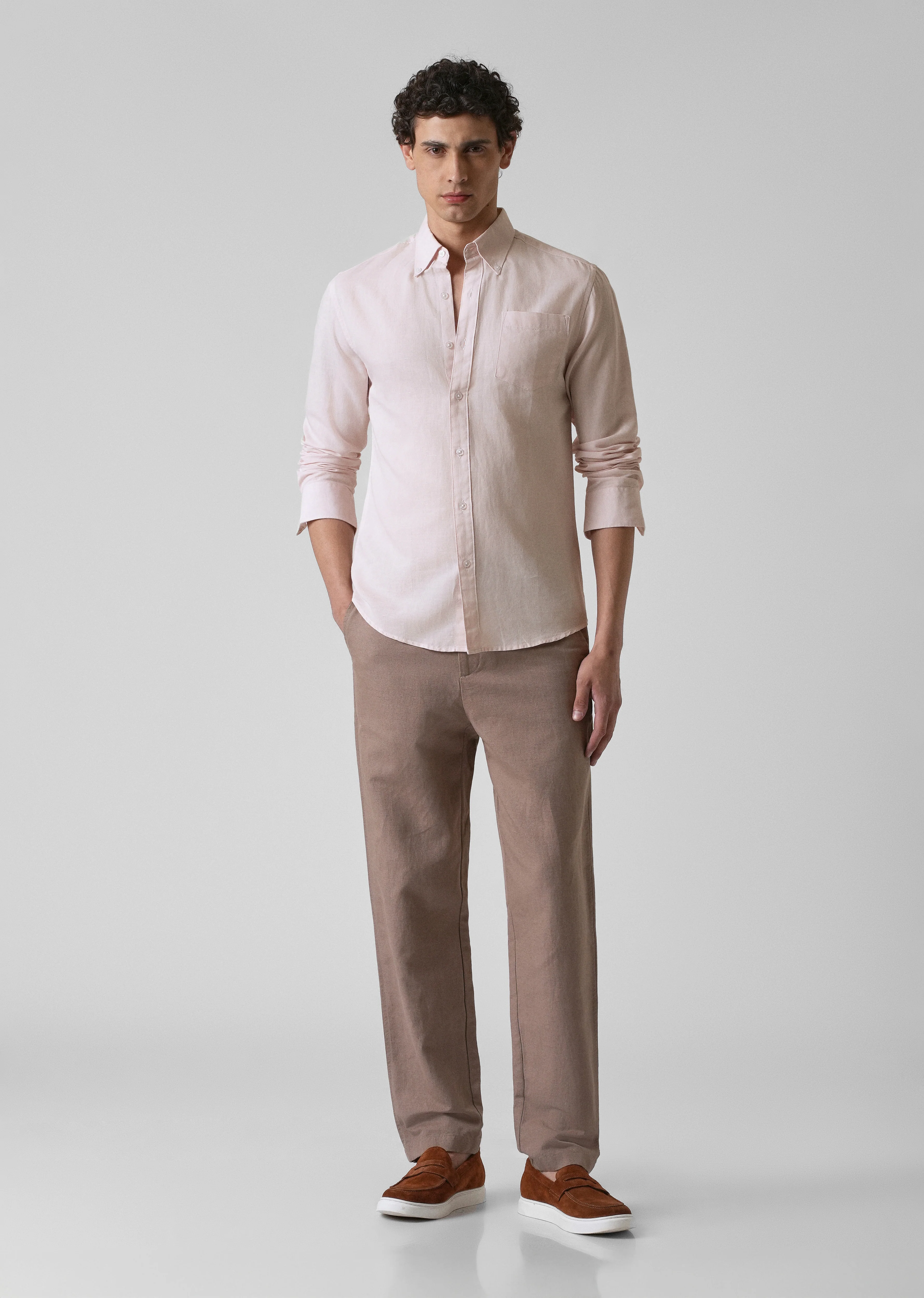 Soft Pink Cotton Linen Shirt - Image 6