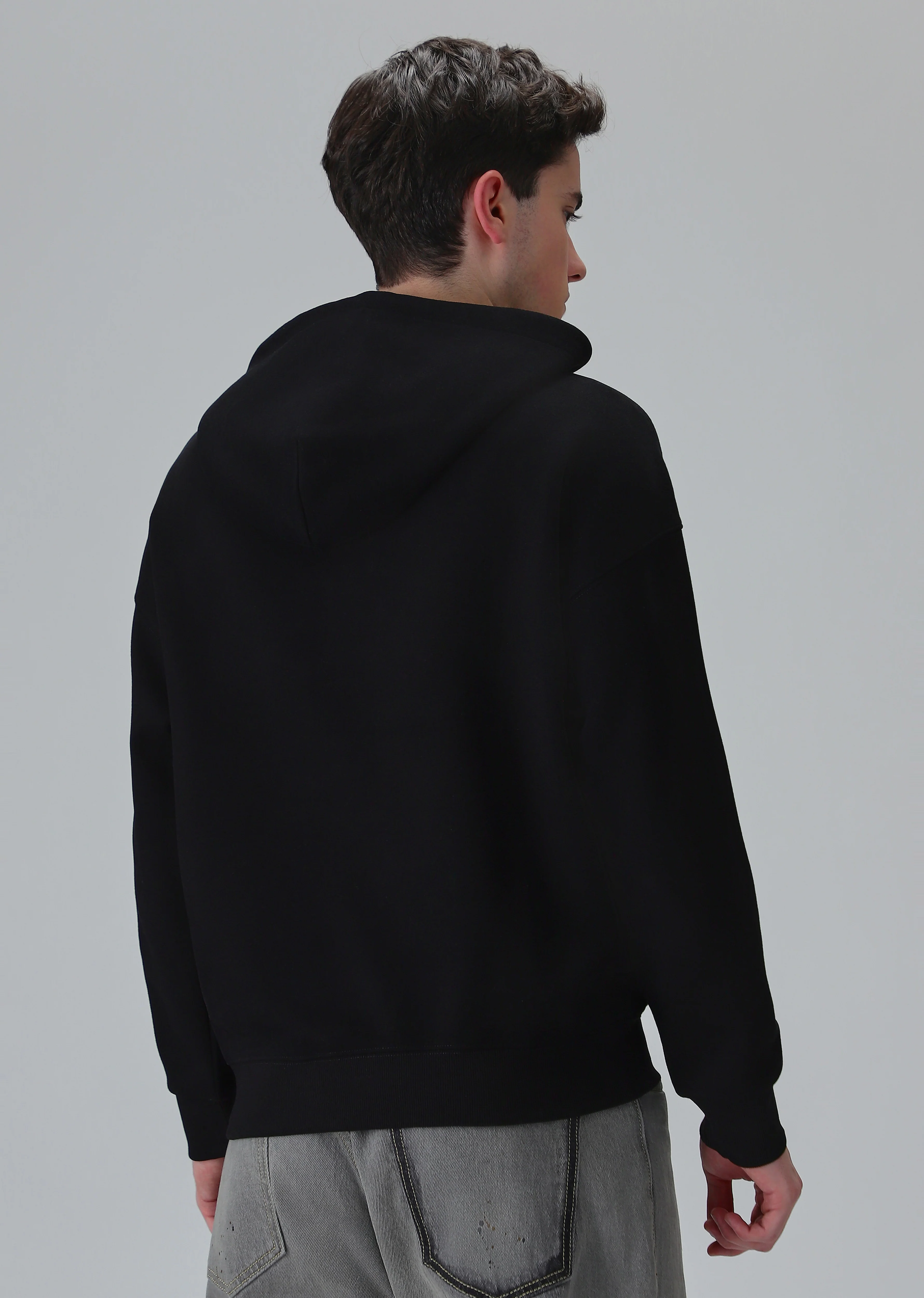 Solid Black Hoodie - Image 2