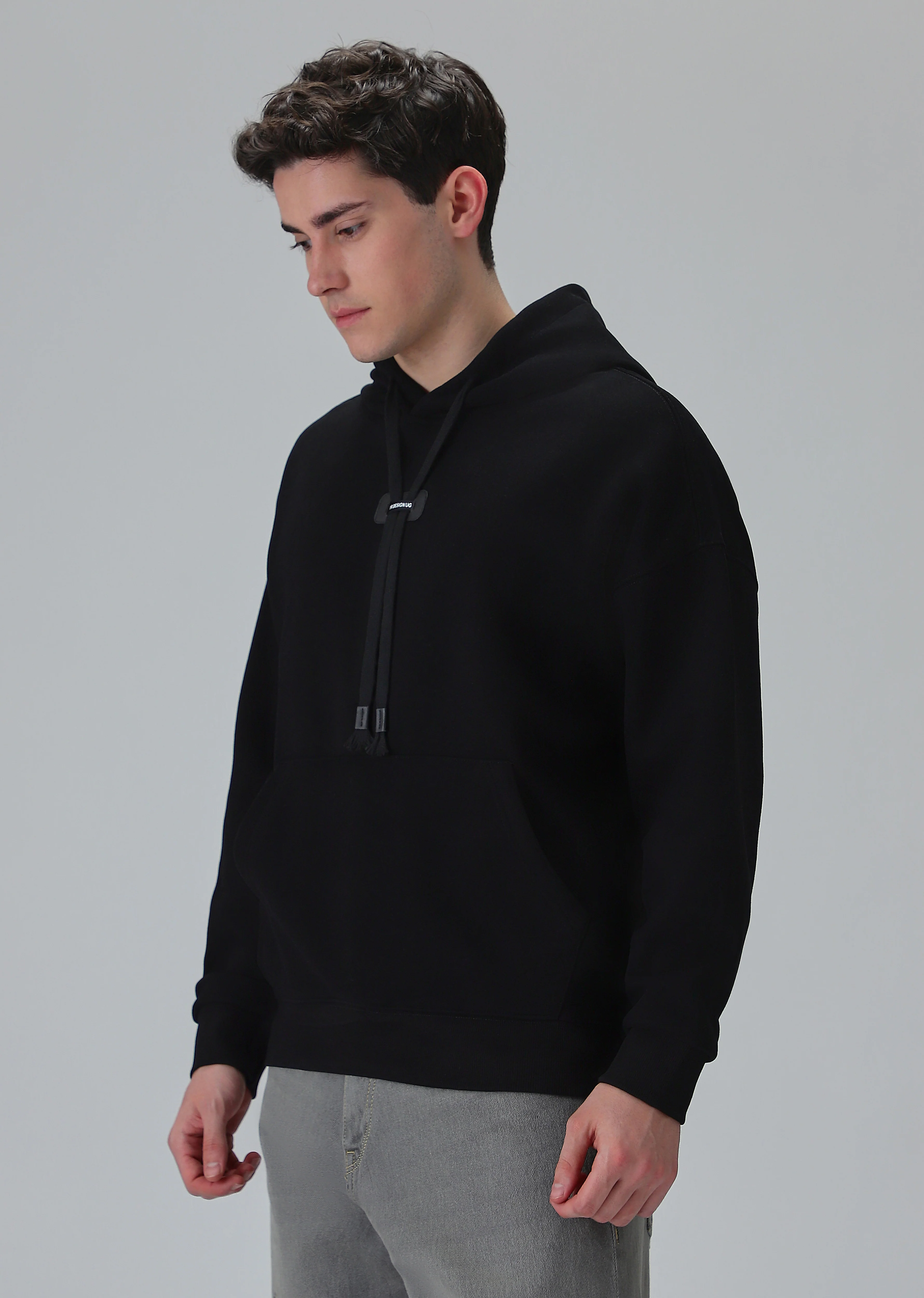 Solid Black Hoodie - Image 4