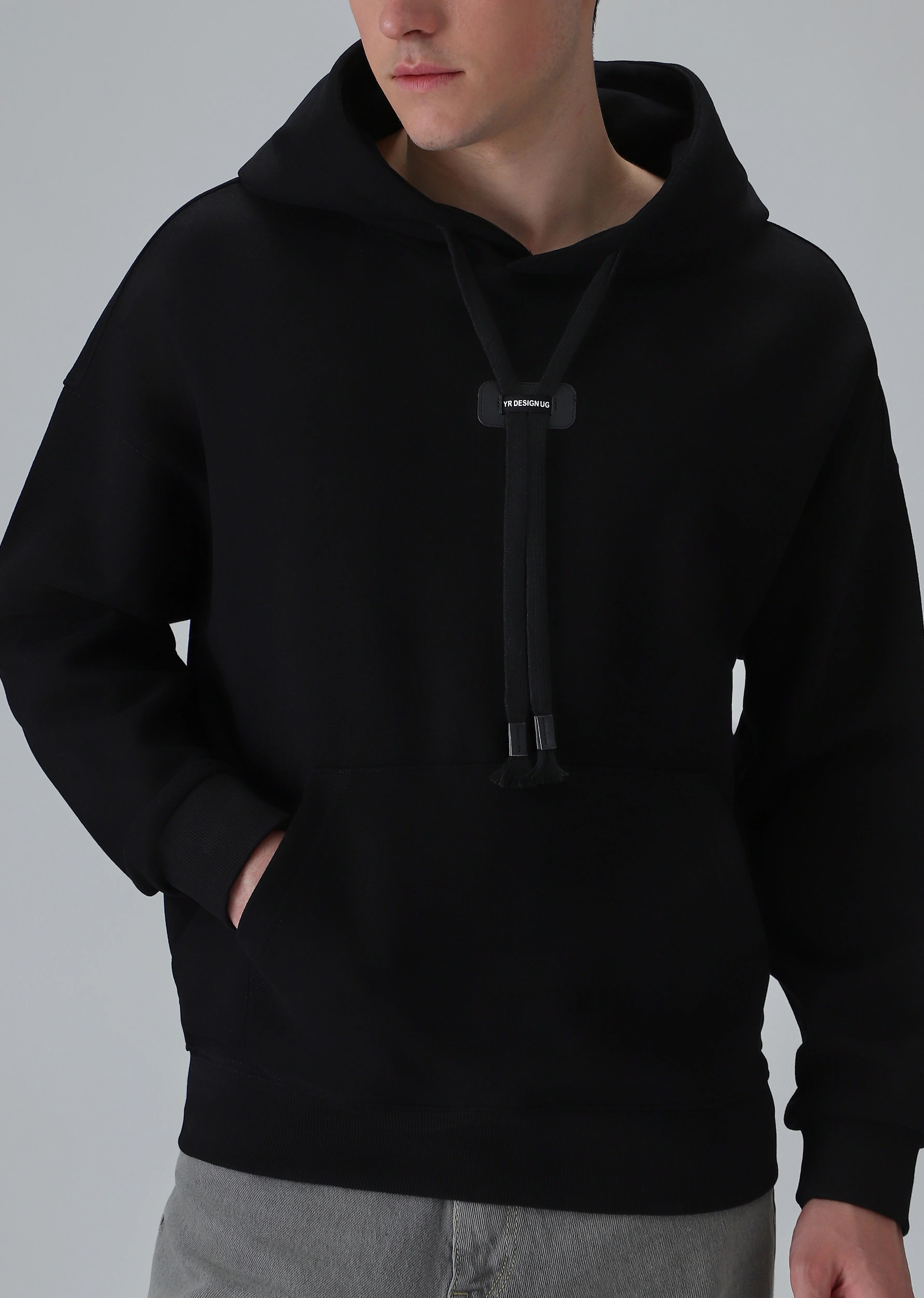 Solid Black Hoodie - Image 7