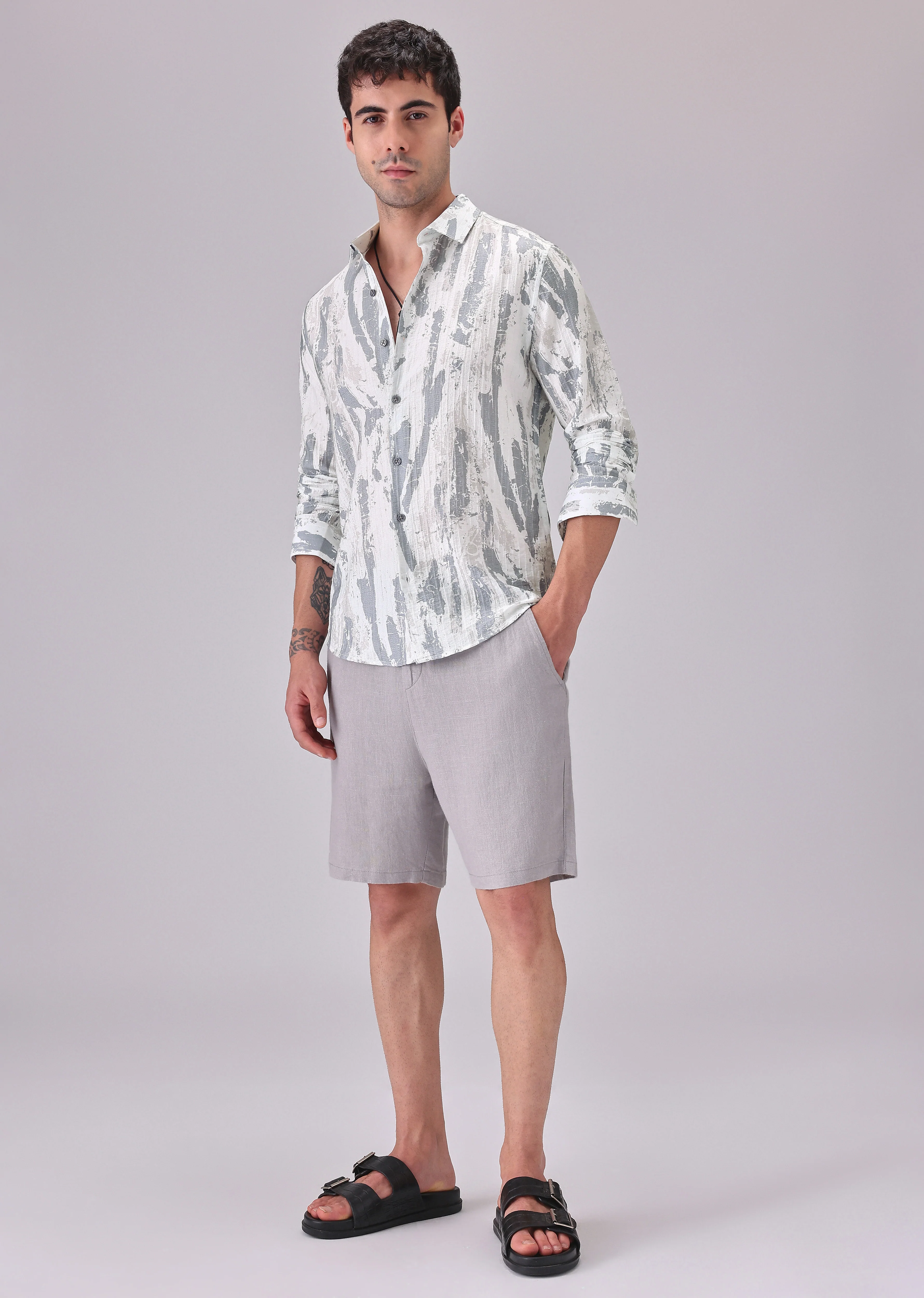 Speckled White Printed Shirt - Image 6
