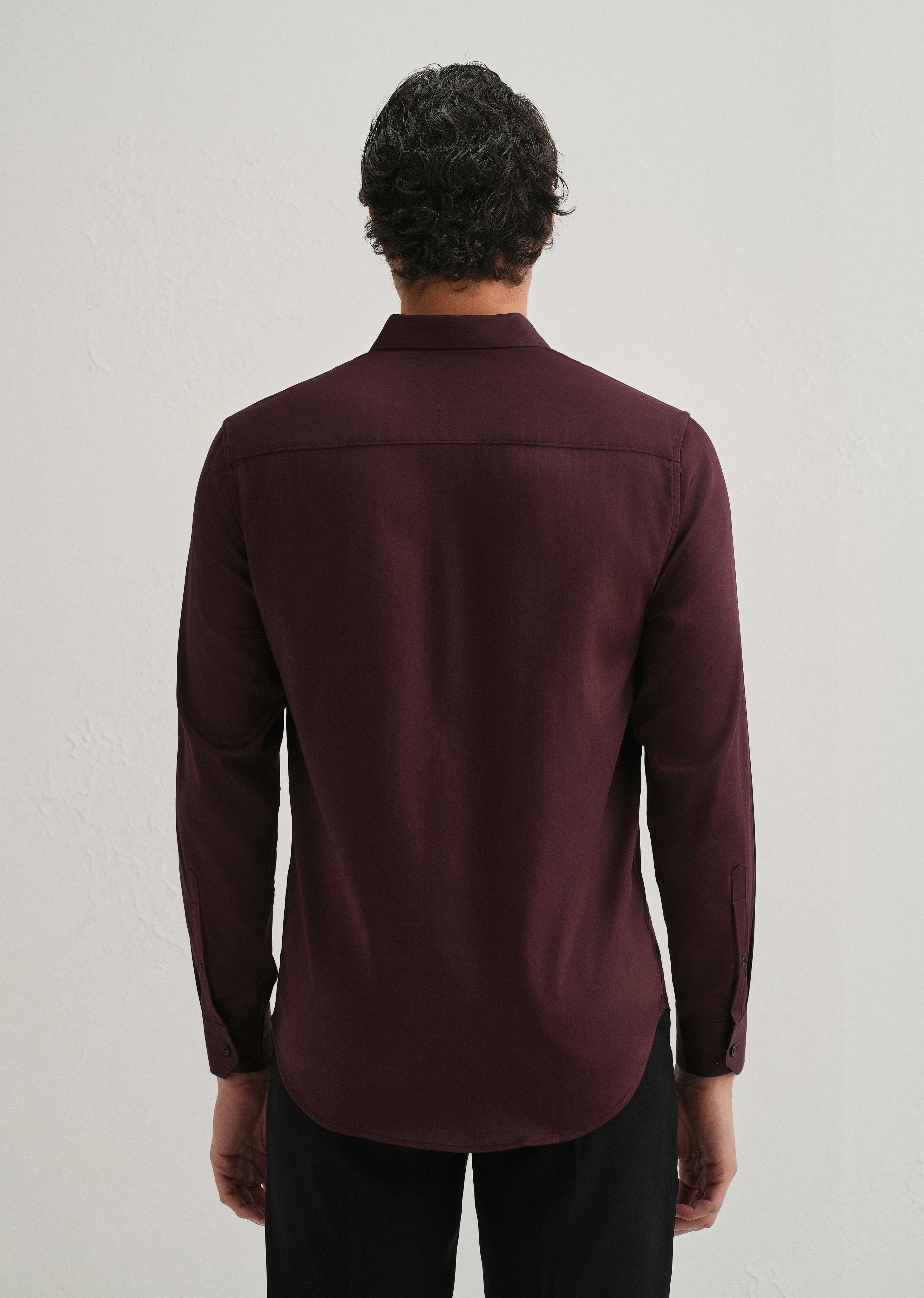 Star Floral Brooch Wine Designer Shirt - Image 2