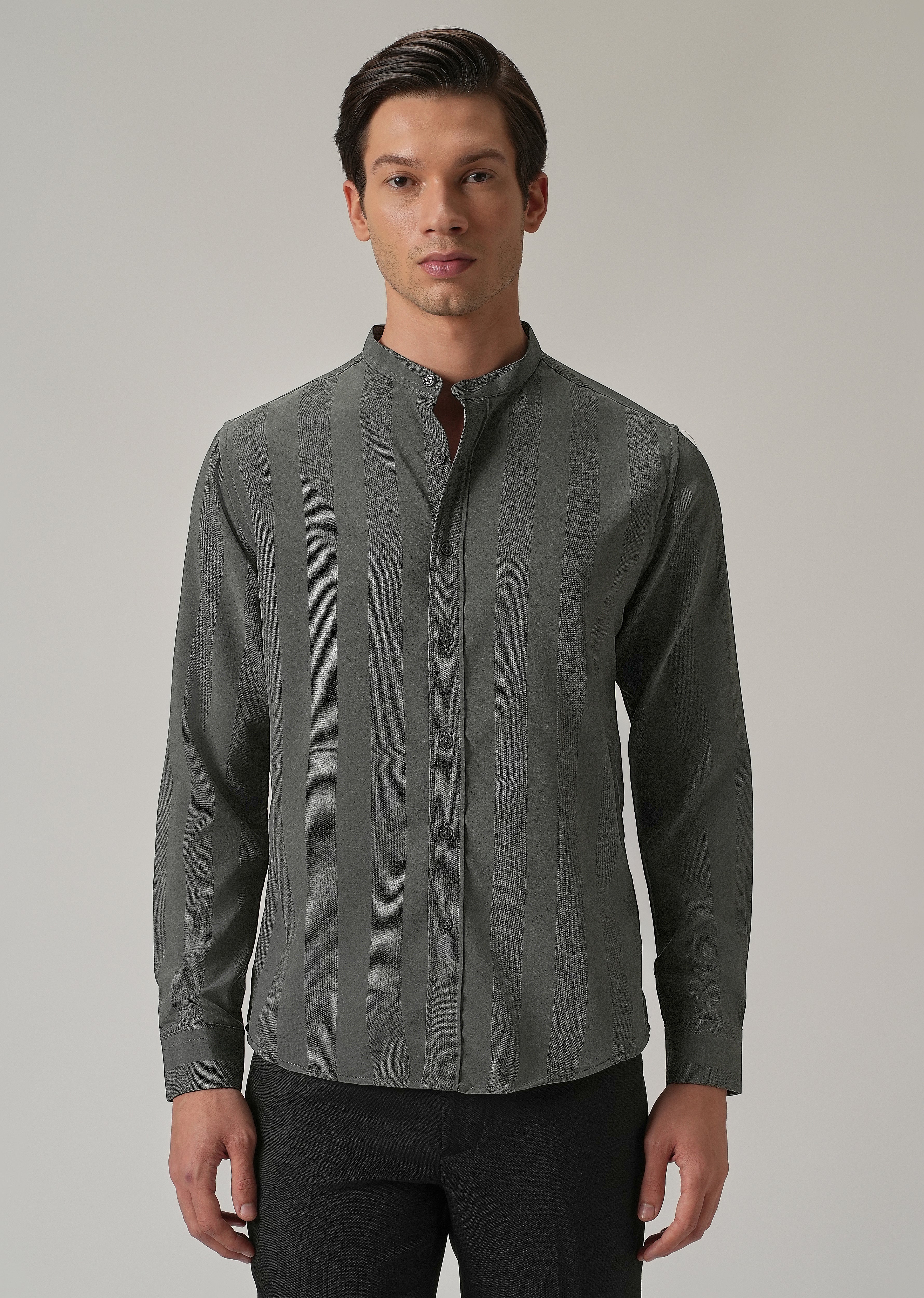 Stealth Grey Plain Shein Patterned Shirt - Image 3