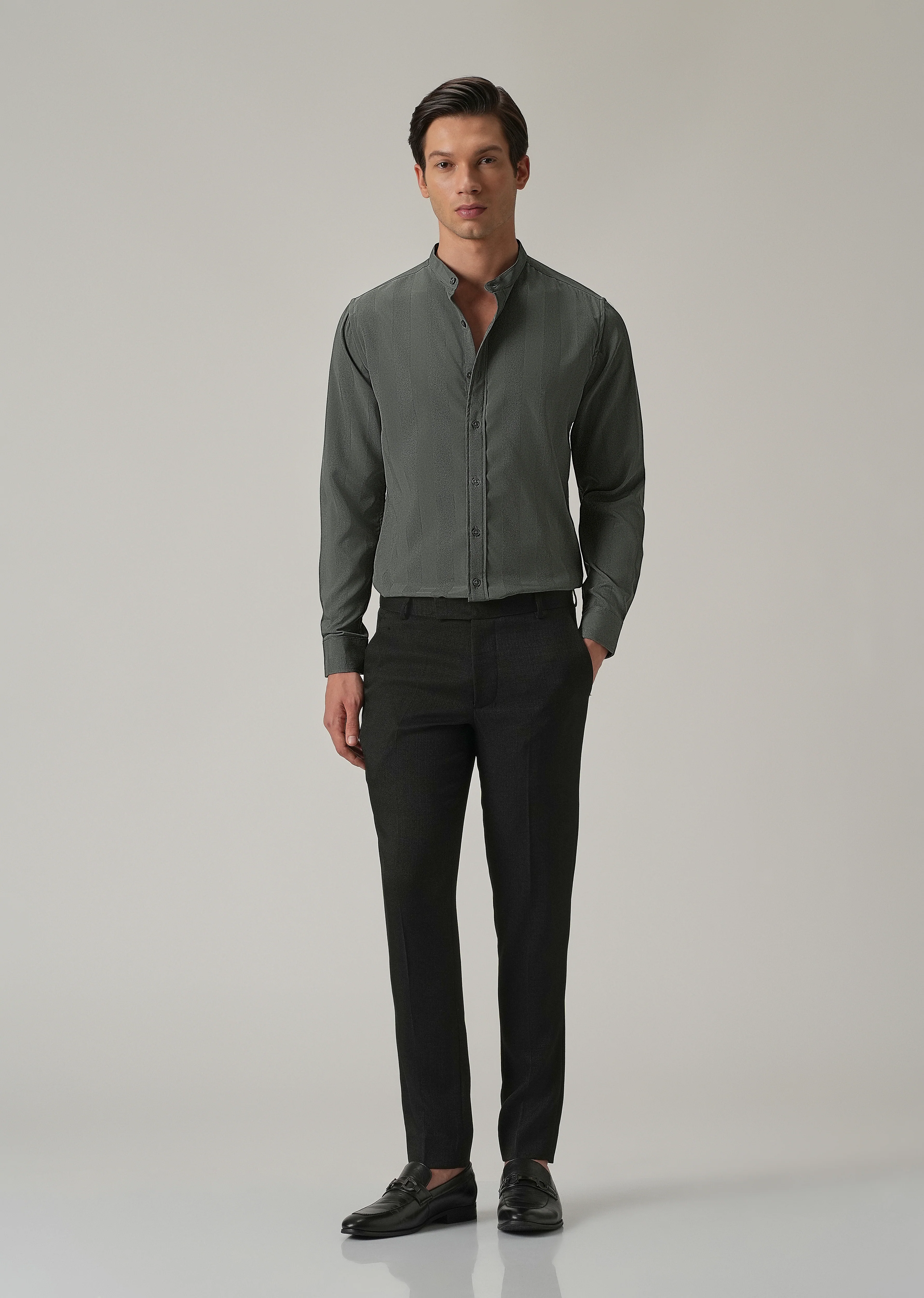 Stealth Grey Plain Shein Patterned Shirt - Image 6