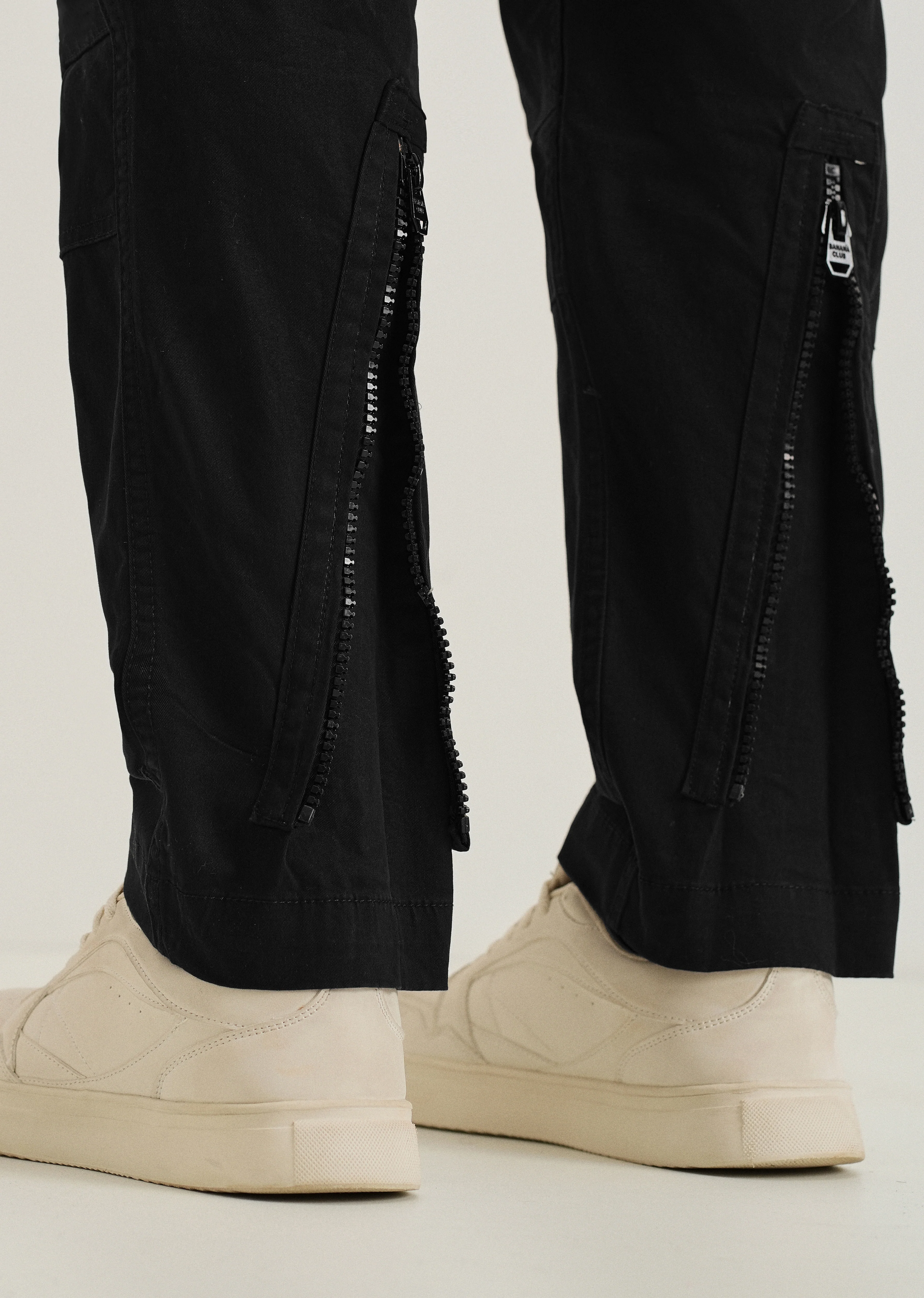 Steezy Black Zipper Cargo Pant - Image 5