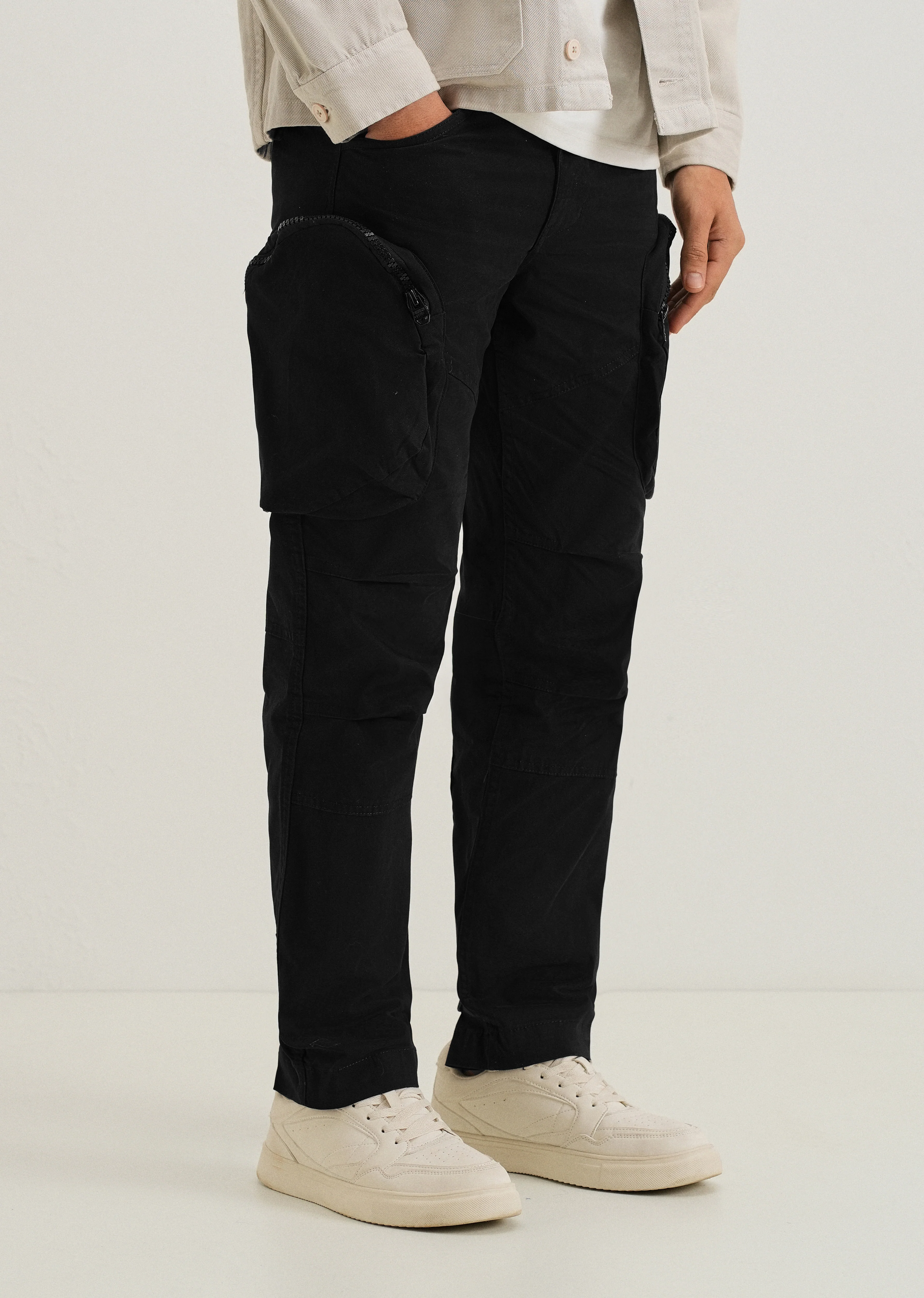 Steezy Black Zipper Cargo Pant - Image 8