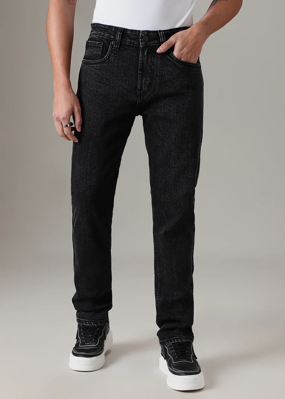 Stone Black Slim Fit Jeans - Image 5