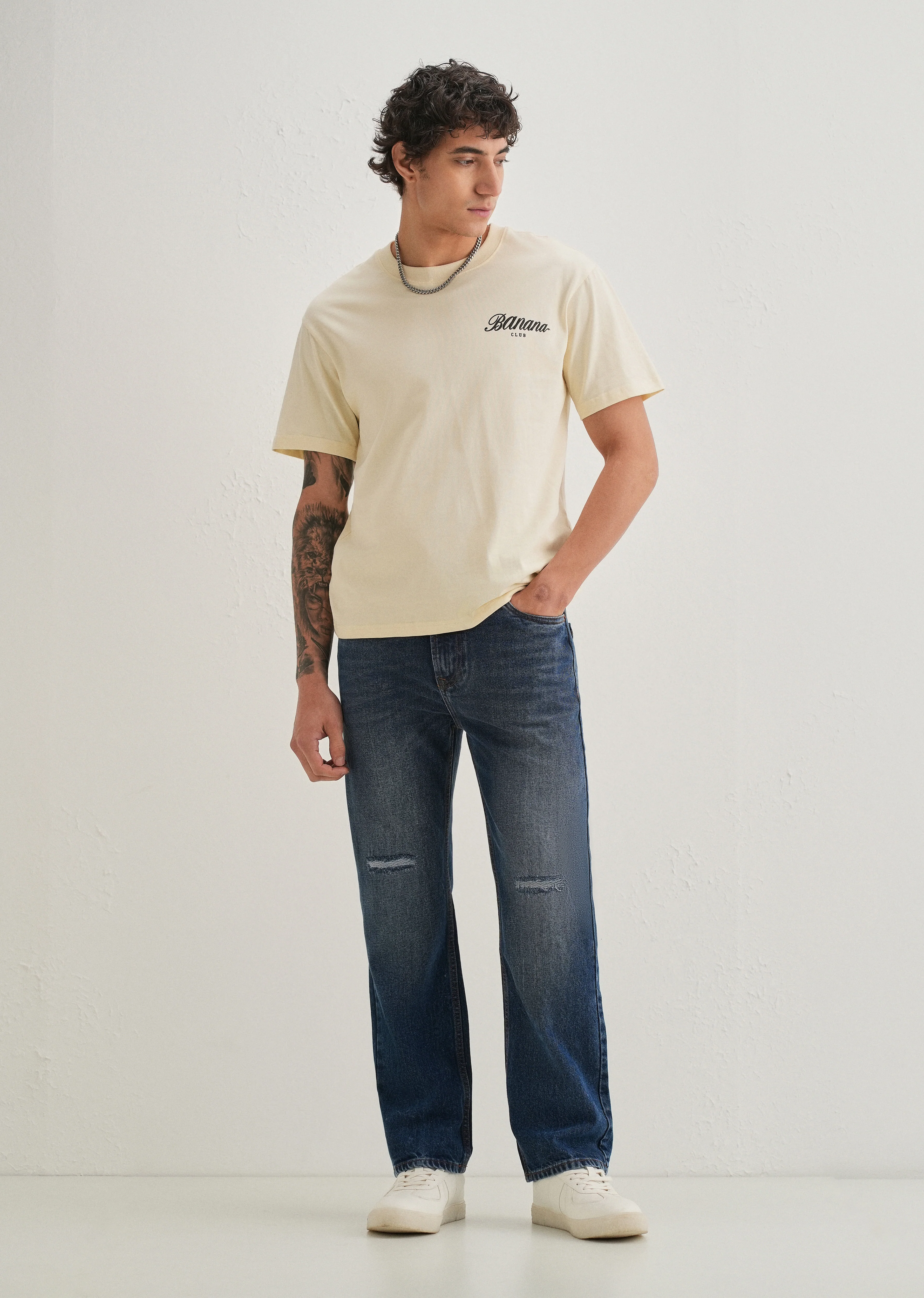 Stone Blue Distressed Straight Jeans - Image 6
