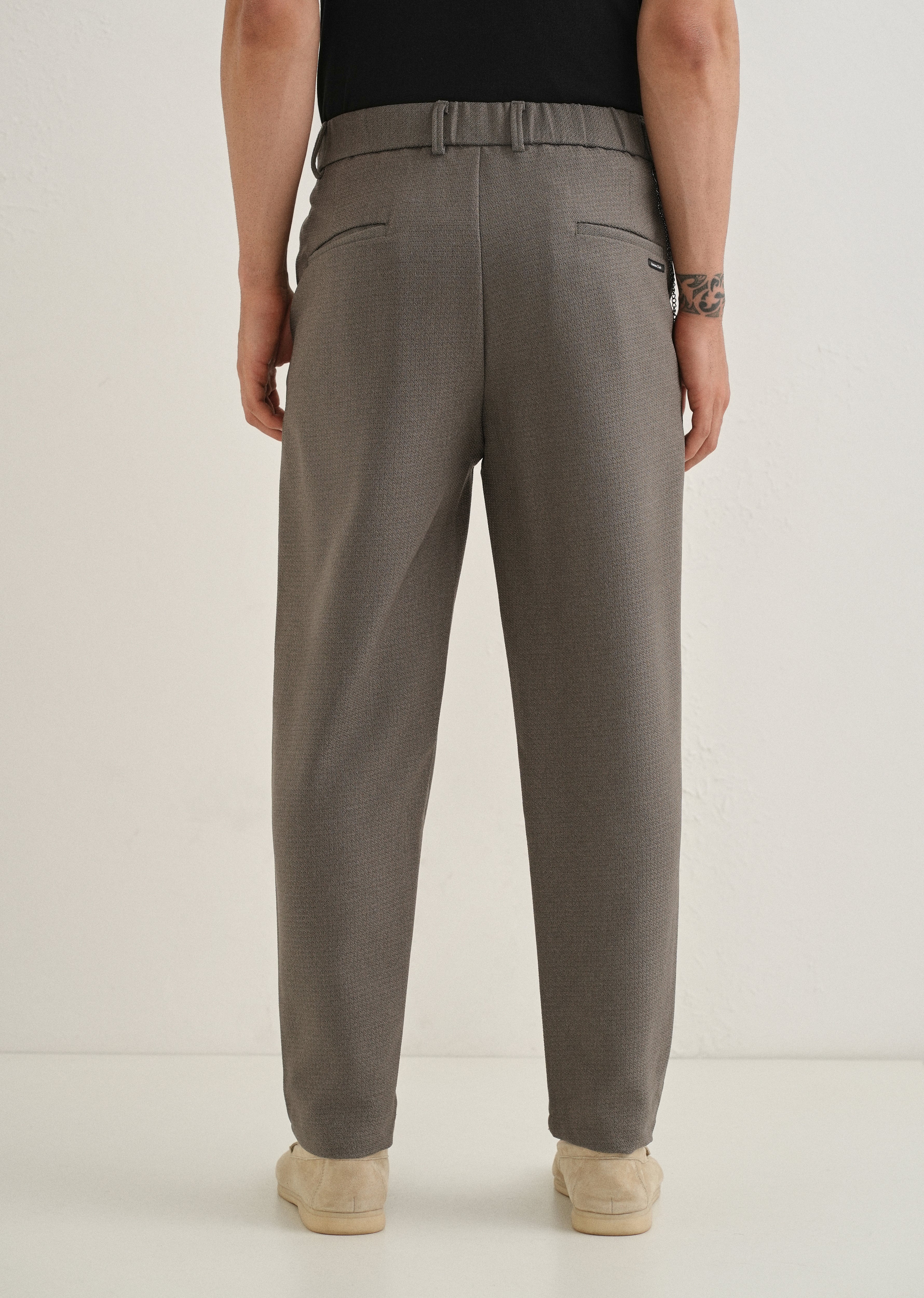 Stone Grey Textured Korean Pant - Image 2