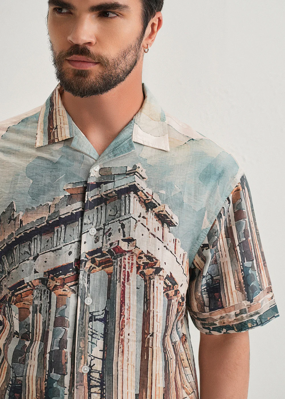 Stone Ruins Placement Print Shirt - Image 5