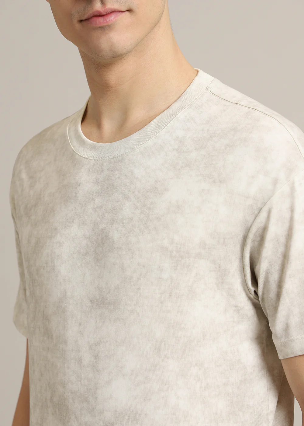 Stone Wash Plain Crew Neck T-Shirt - Image 2