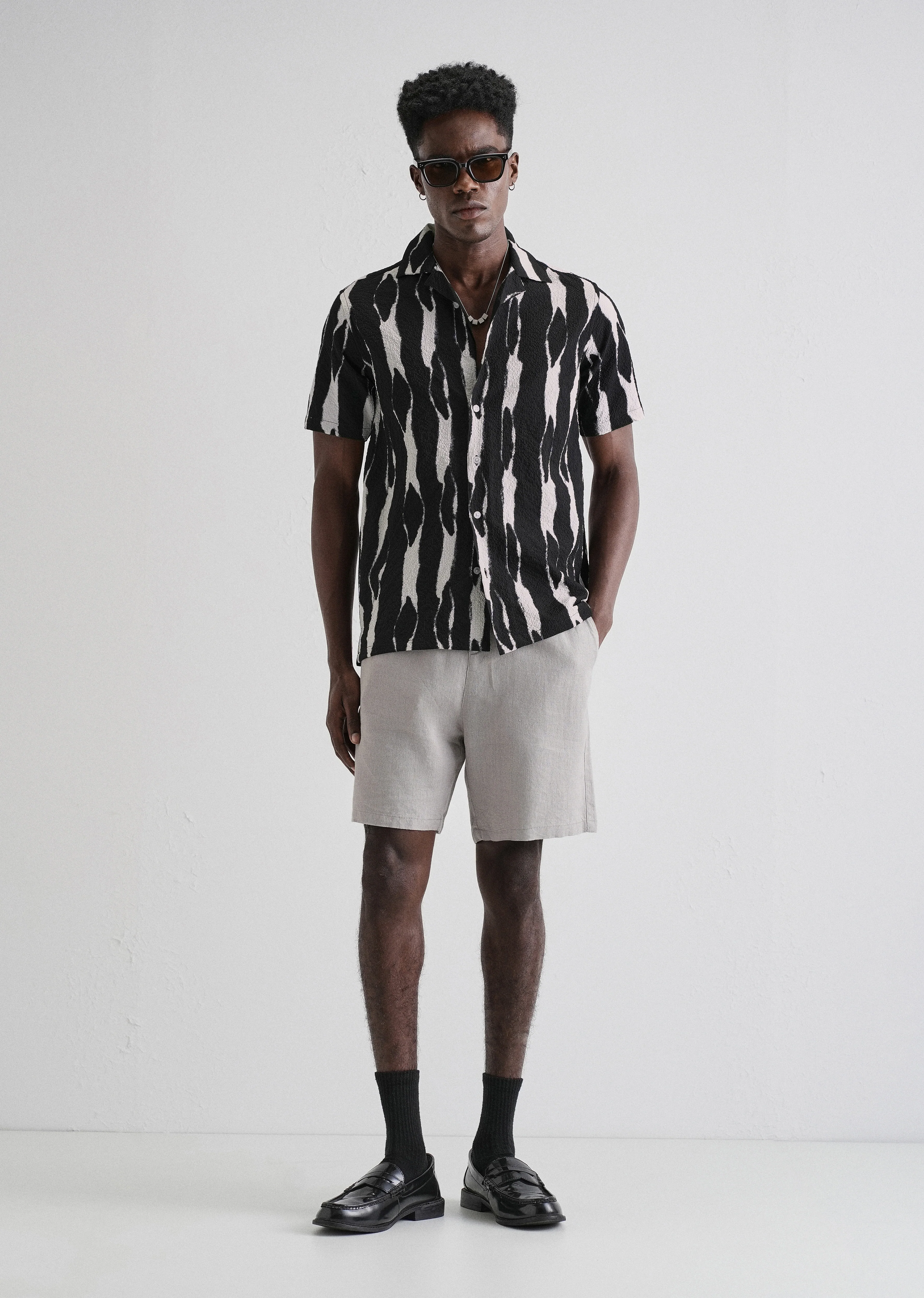 Streak Print Black Popcorn Shirt - Image 6