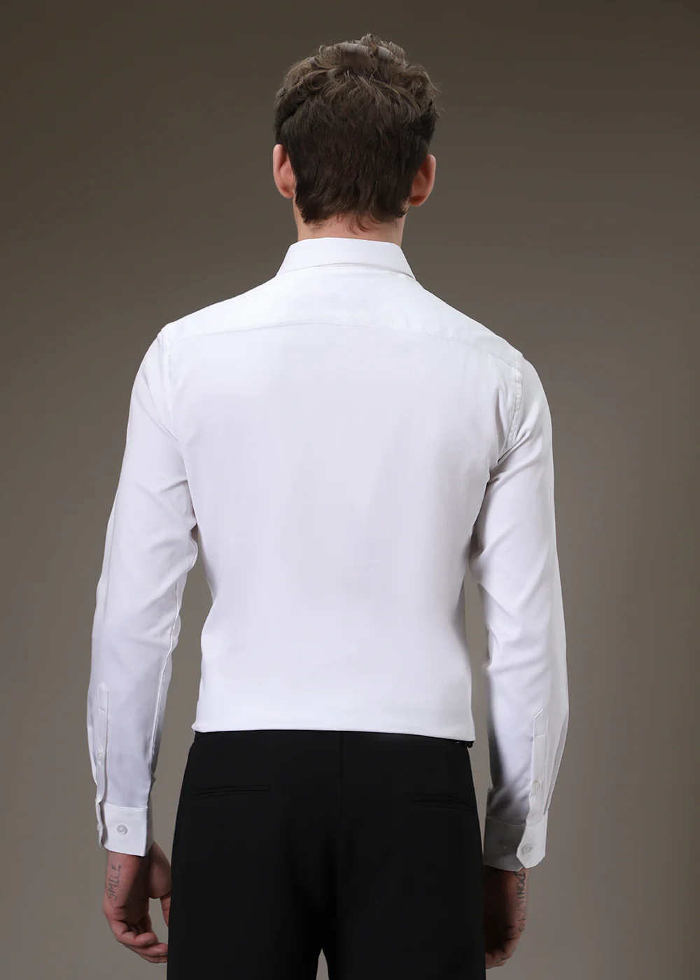 Stride Needle Work White Designer Shirt - Image 4