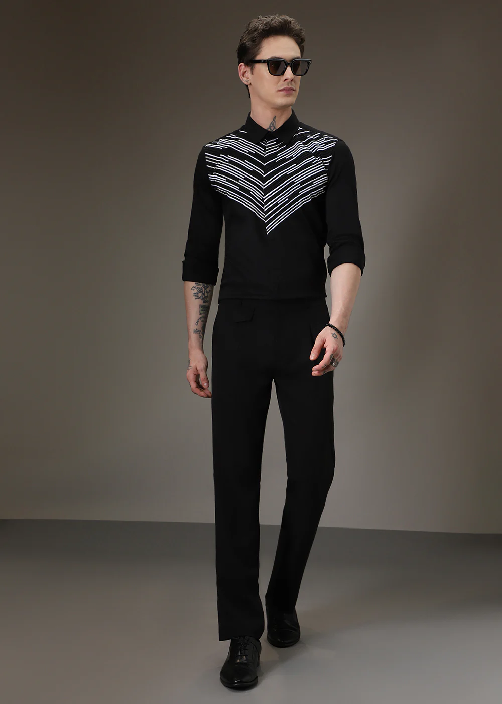 Strike Needle Work Black Designer Shirt - Image 7