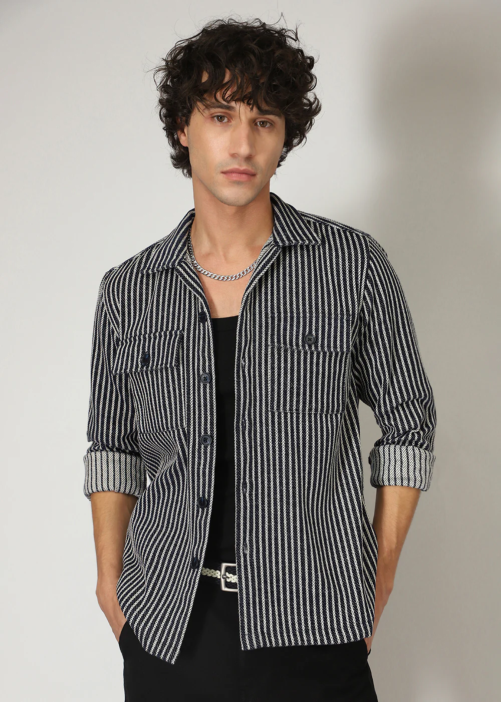 Striped Blue Shacket - Image 3