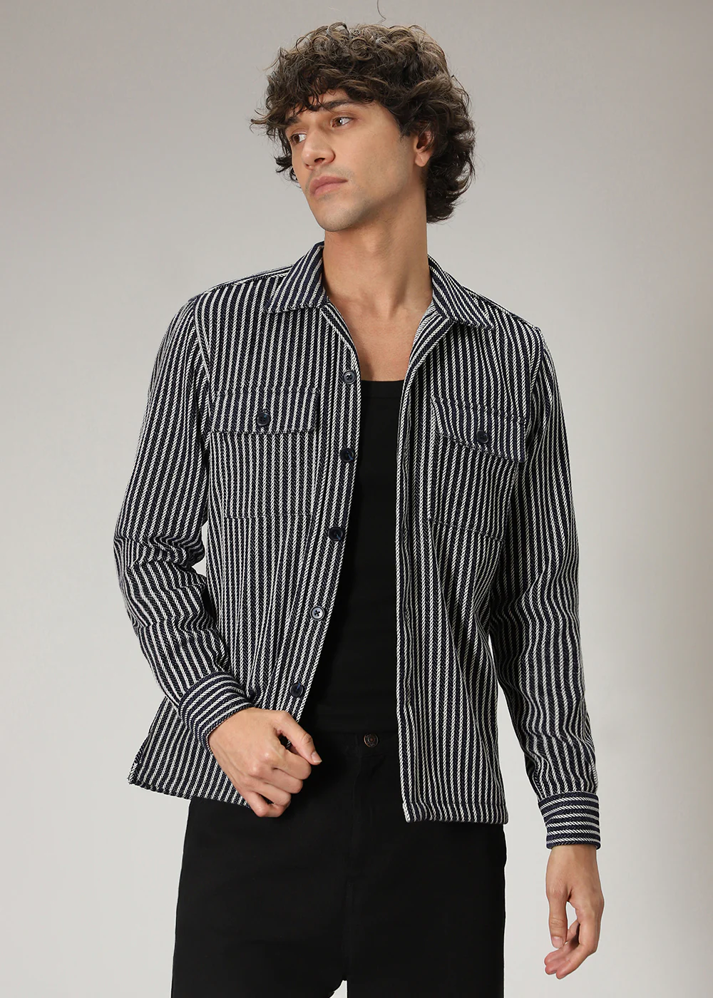Striped Blue Shacket - Image 6