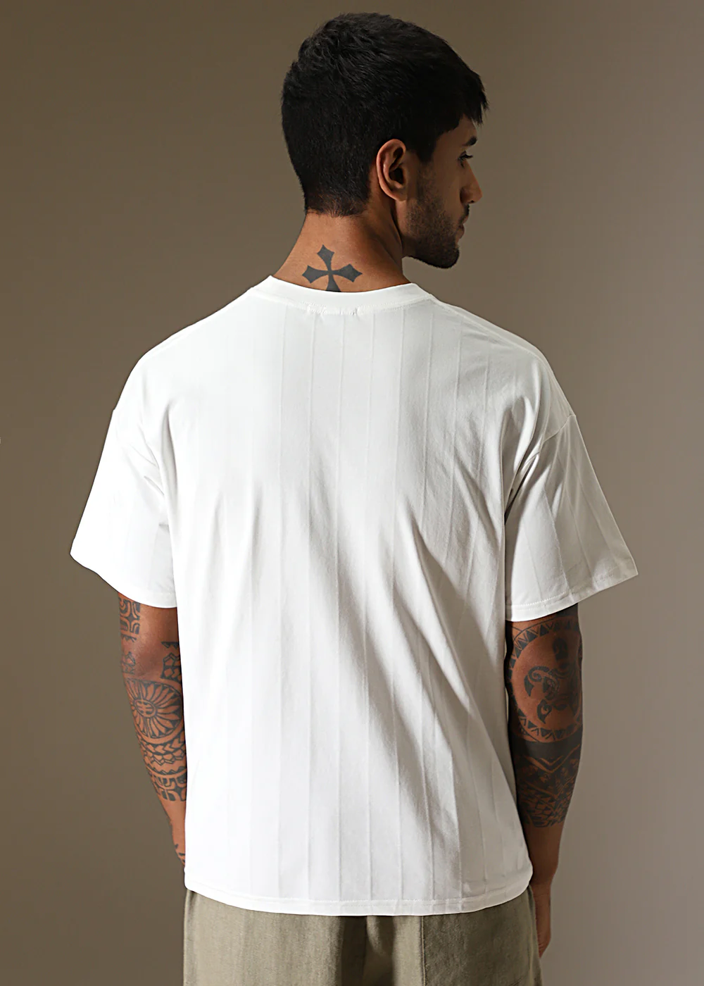 Striped White Oversized T-shirt - Image 4
