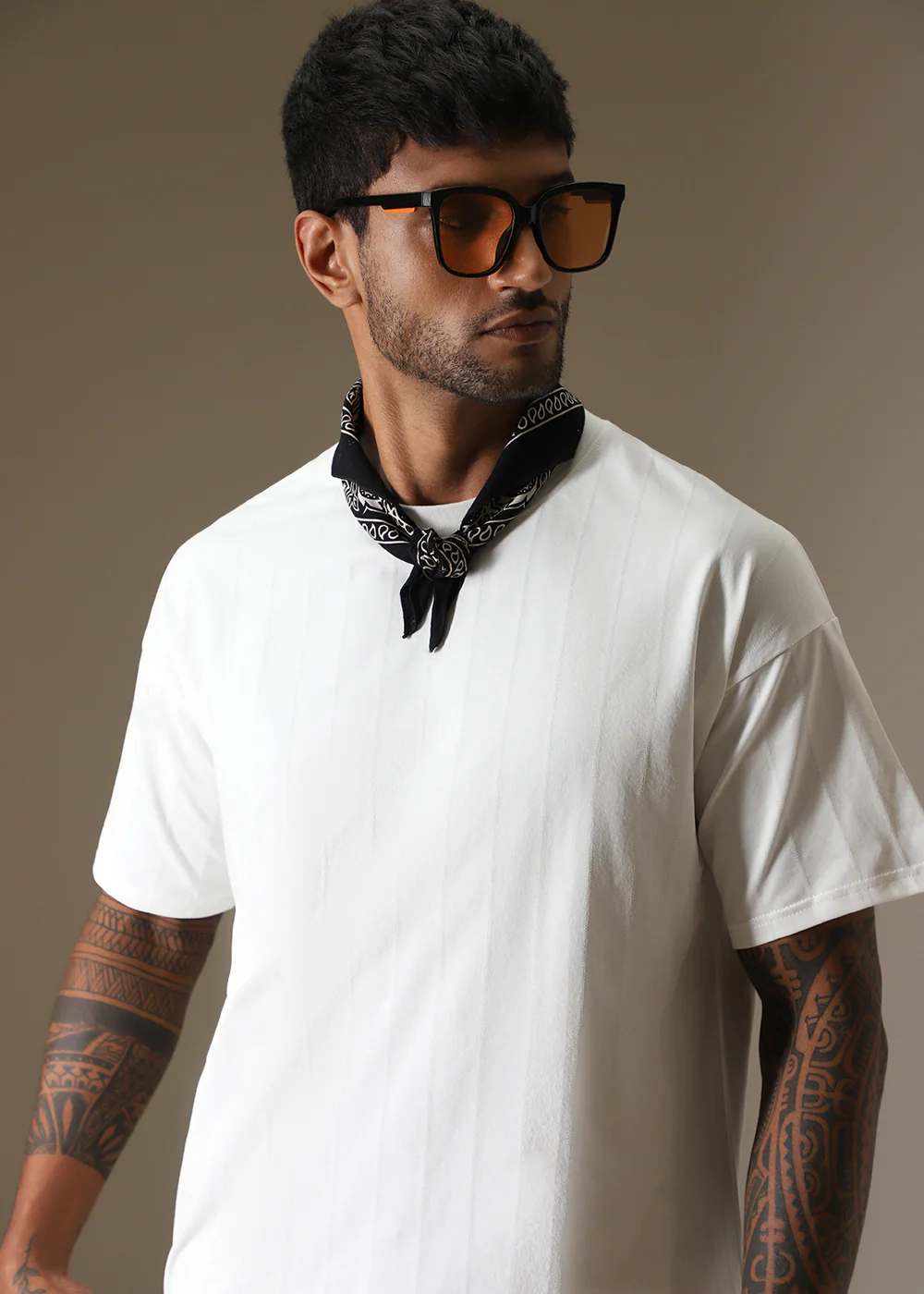 Striped White Oversized T-shirt - Image 5