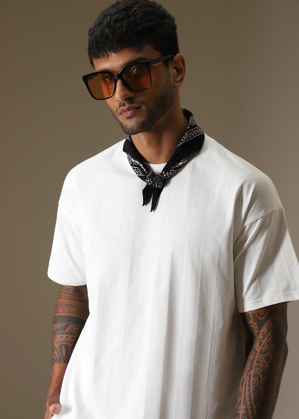 Striped White Oversized T-shirt - Image 6