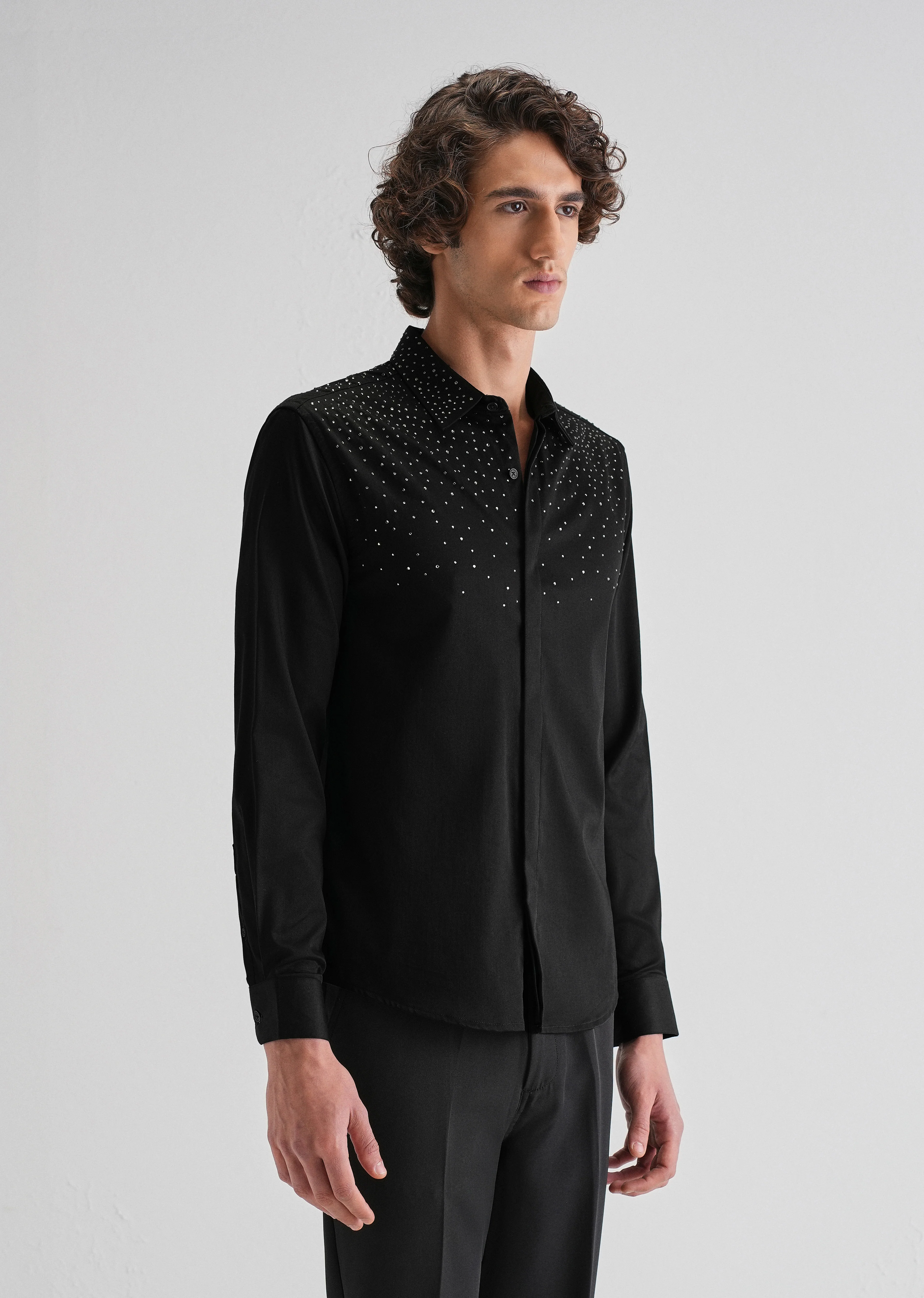 Stud Black Designer Shirt - Image 4