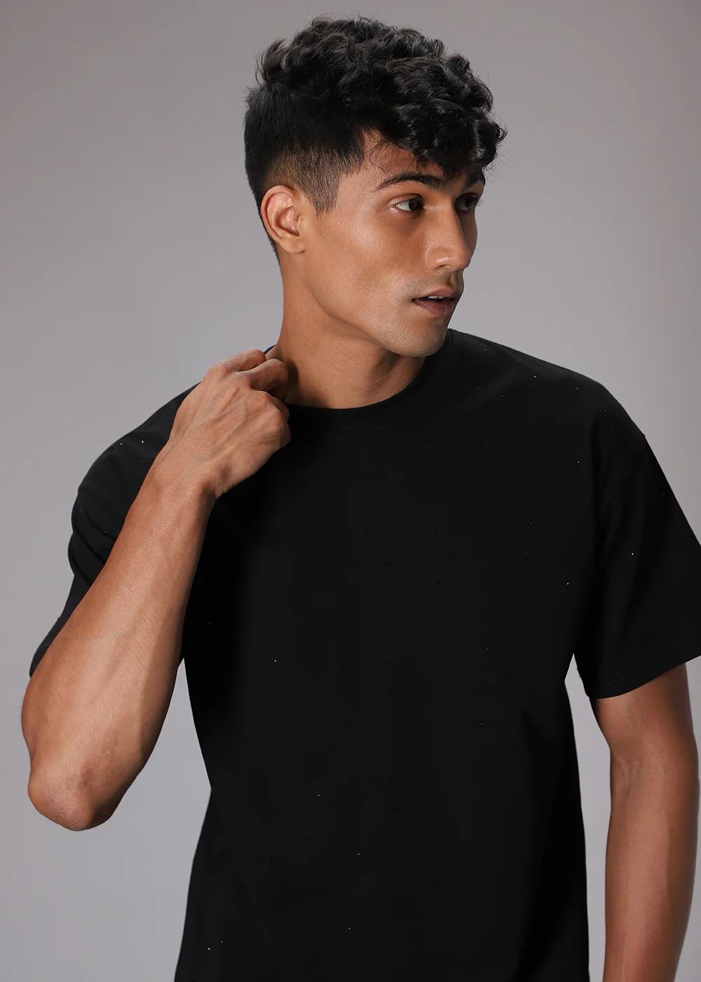 Stud Black Oversized T-Shirt - Image 2