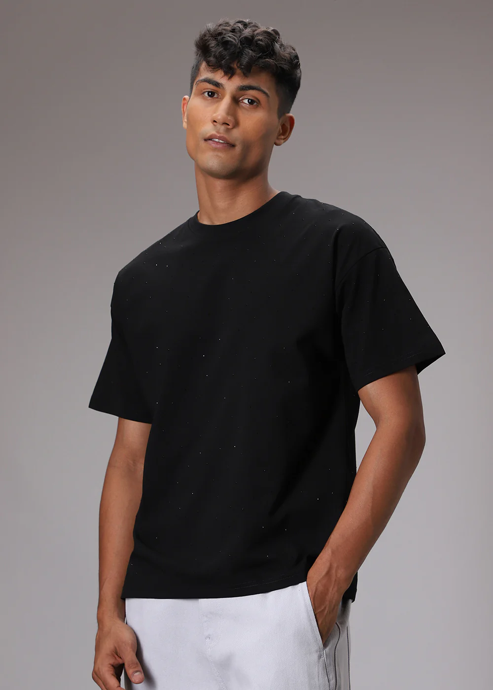 Stud Black Oversized T-Shirt - Image 3
