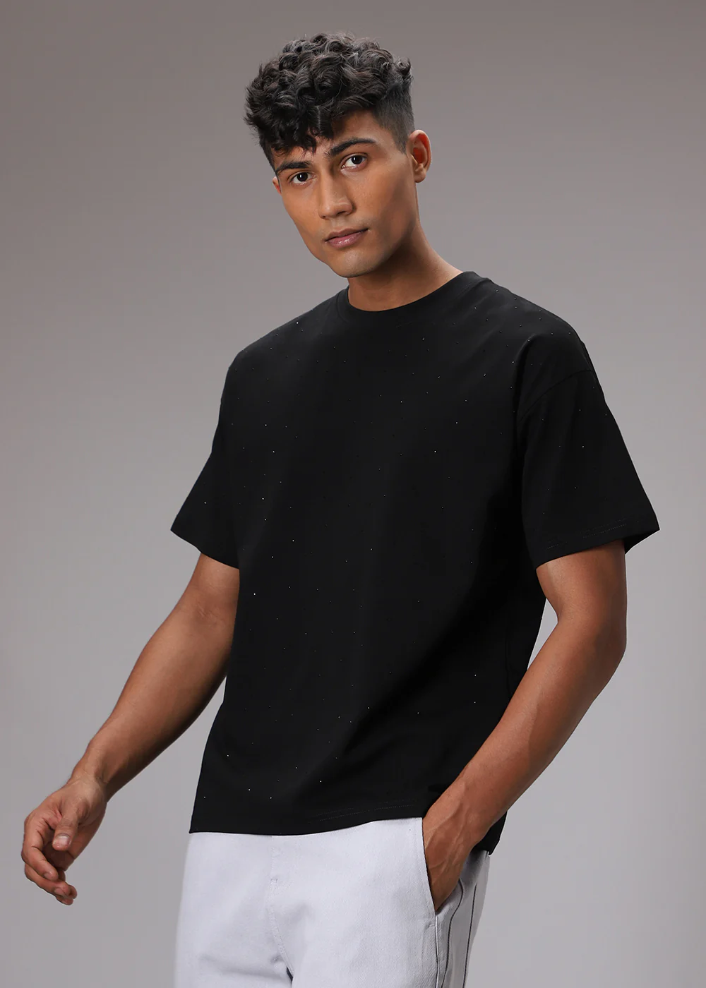 Stud Black Oversized T-Shirt - Image 5