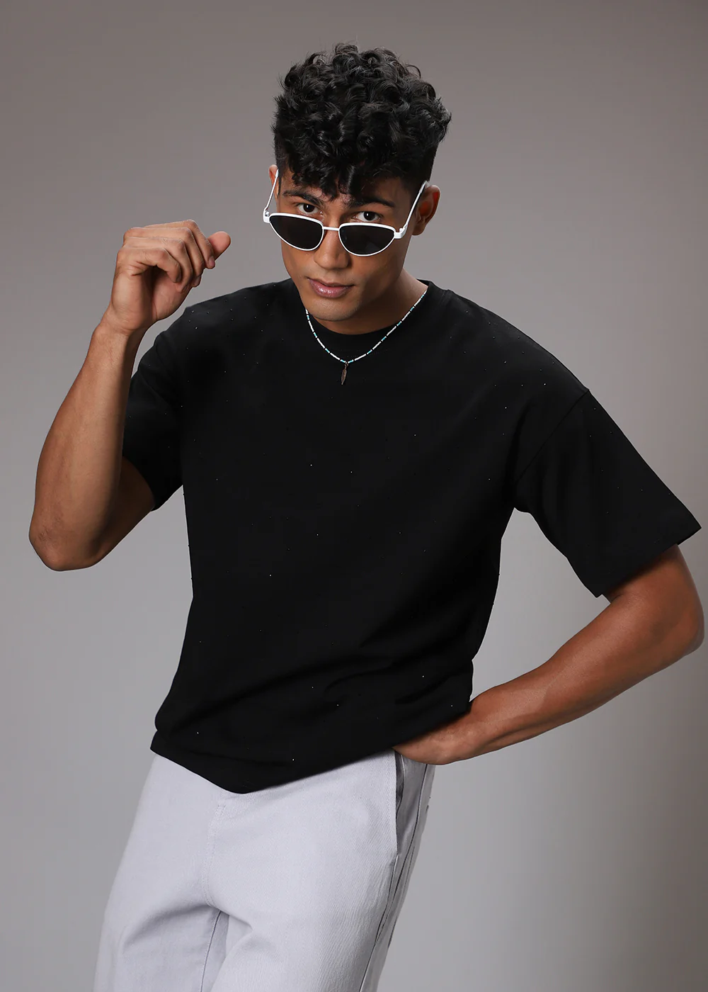 Stud Black Oversized T-Shirt - Image 7