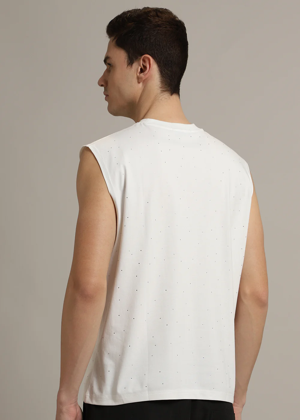 Stud Embellished White Tank - Image 4