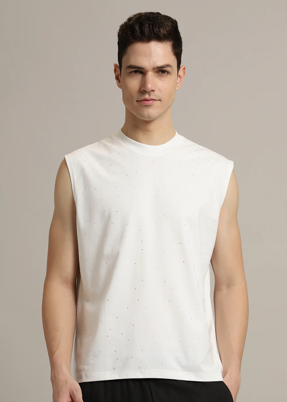 Stud Embellished White Tank - Image 7