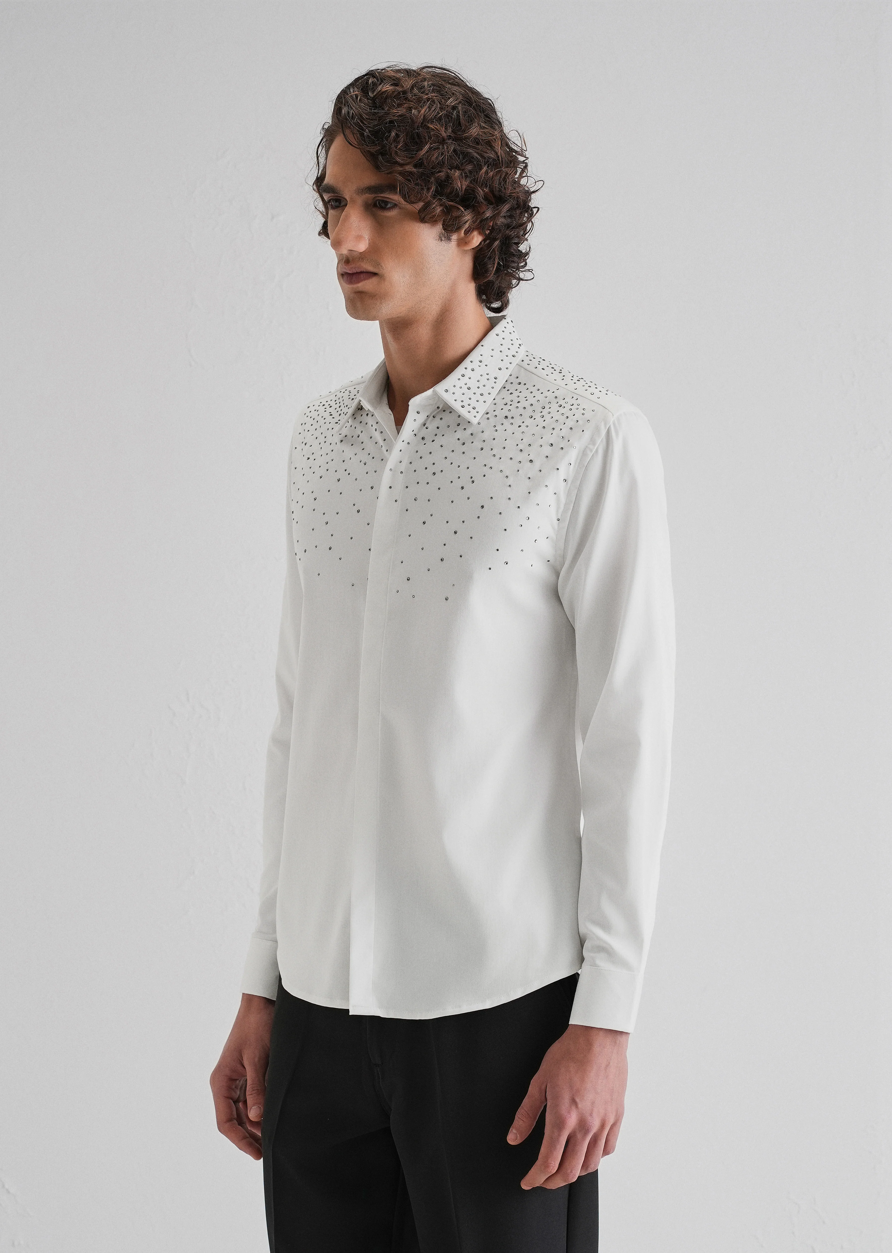 Stud White Designer Shirt - Image 4