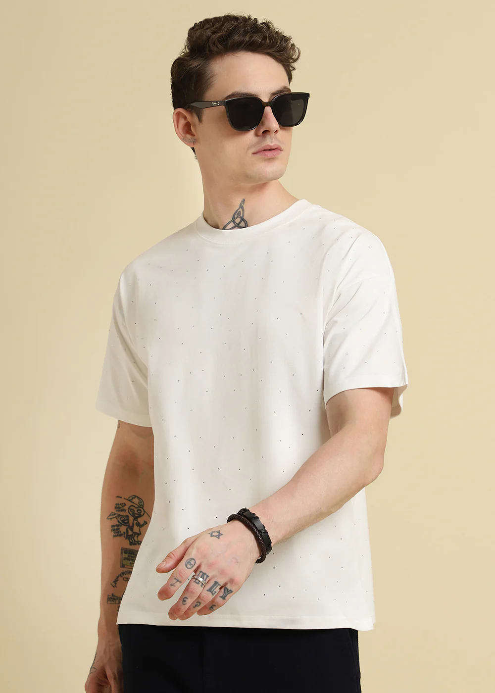 Stud White Oversized T-shirt - Image 3