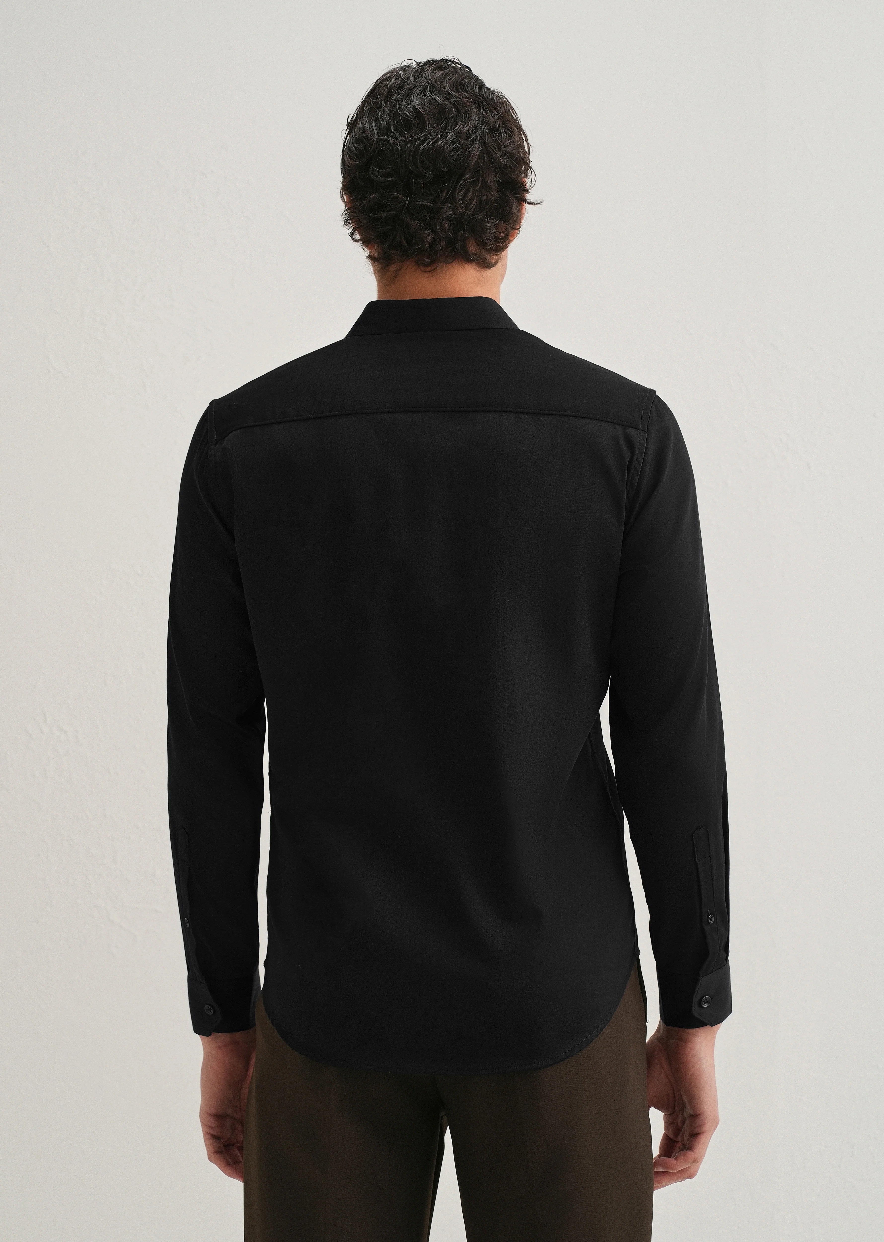 Studded Flash Brooch Black Designer Shirt - Image 2