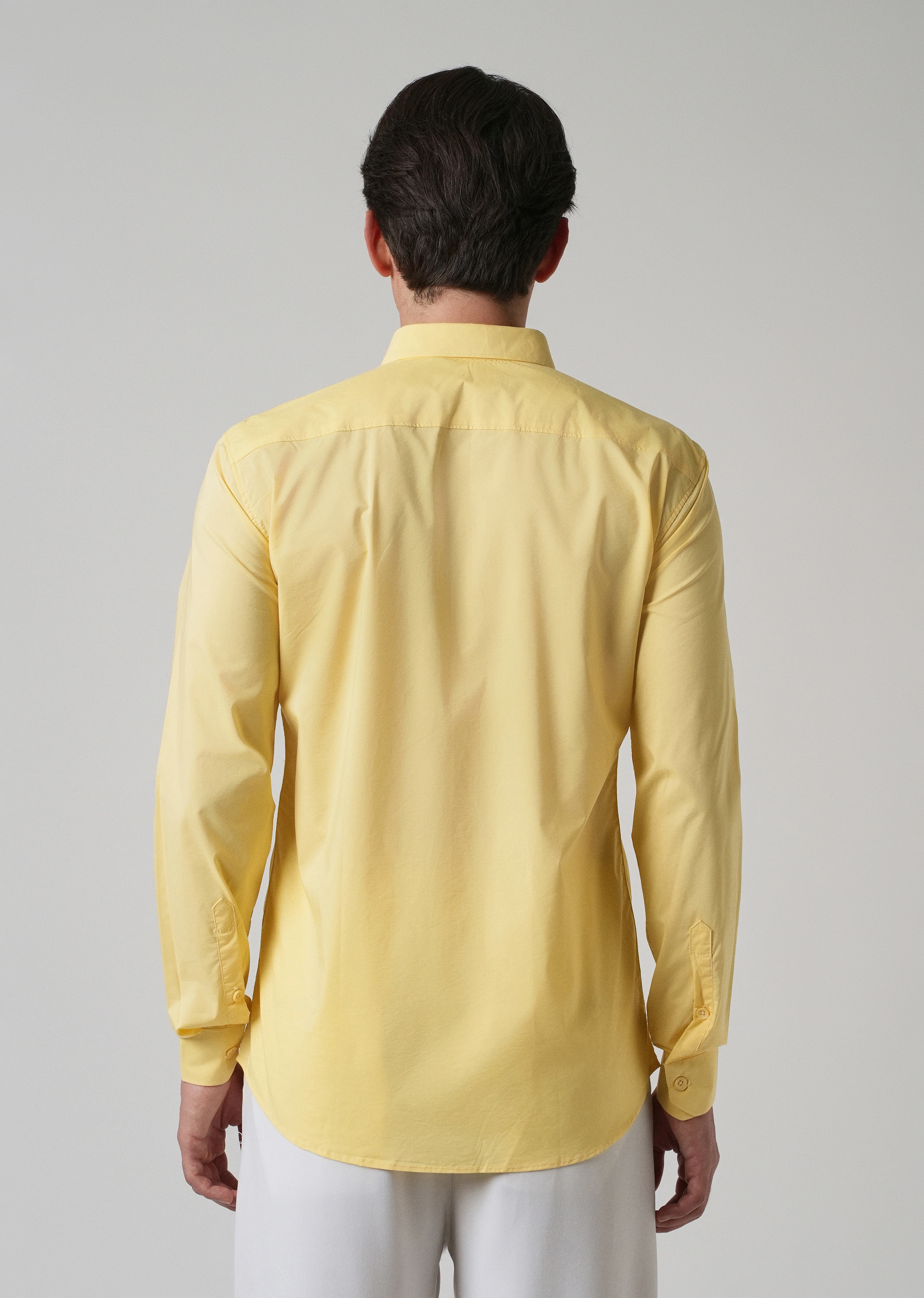 Sunlit Yellow Plain Blended Cotton Shirt - Image 2