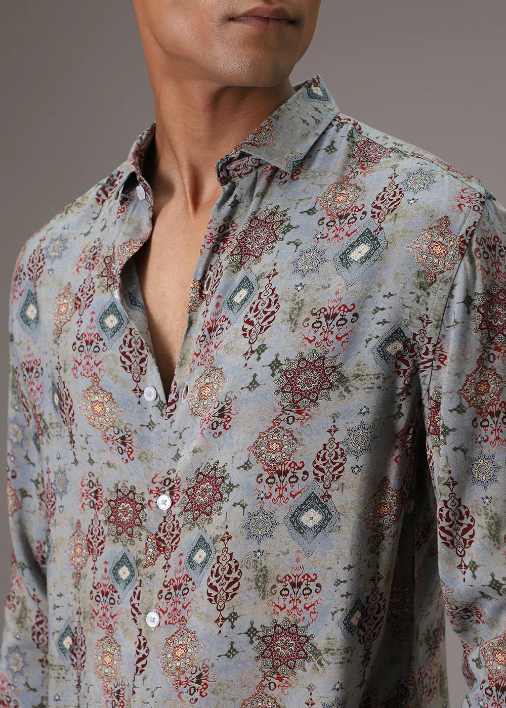 Symmetry Printed Feather Shirt - Image 2