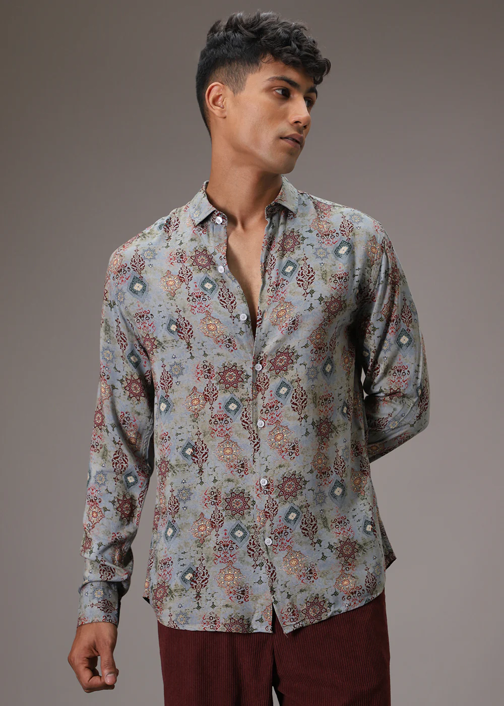 Symmetry Printed Feather Shirt - Image 3