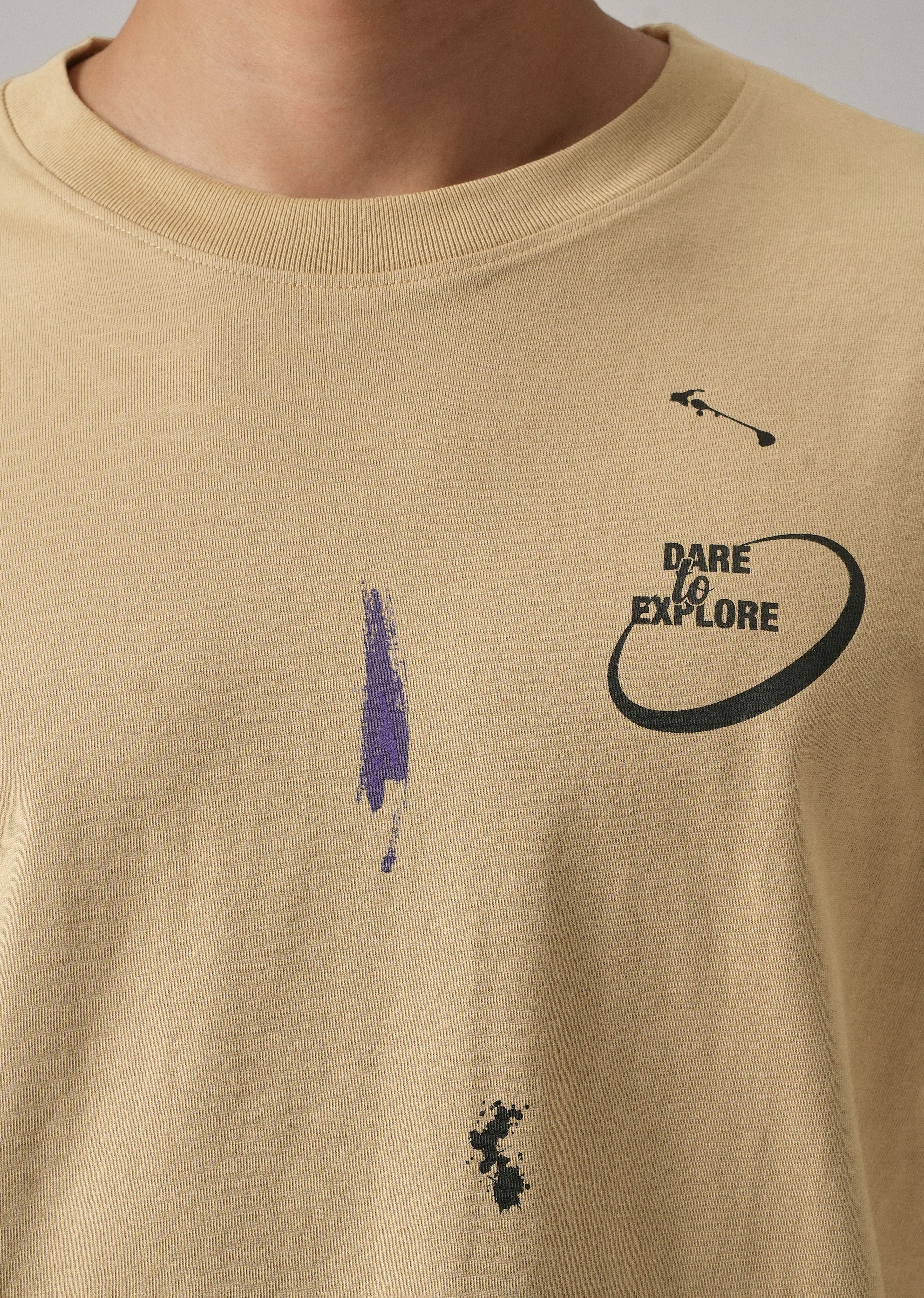 Tan Back Printed Oversized T-Shirt - Image 5