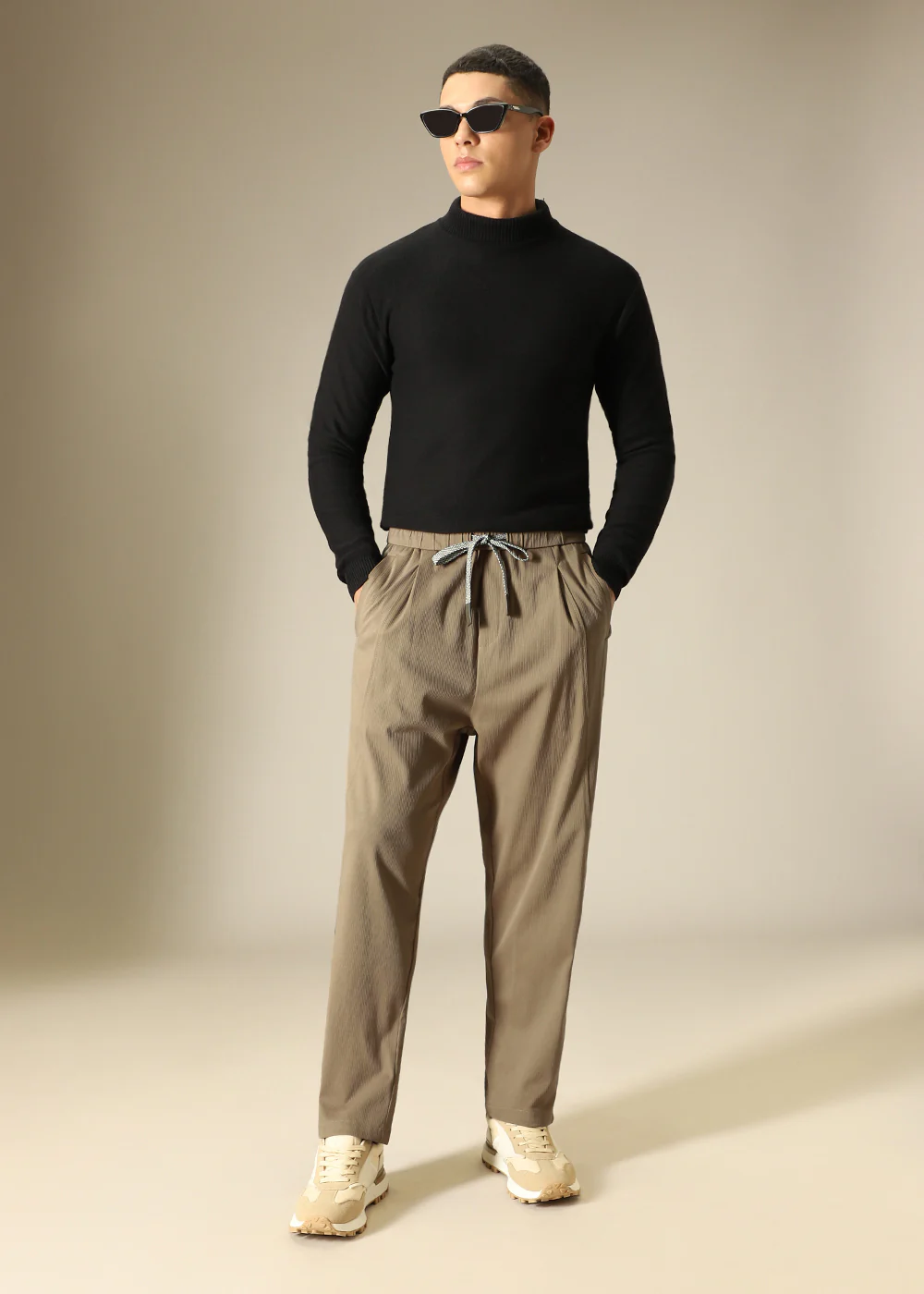 Tan Brown Relaxed Fit Trouser - Image 6