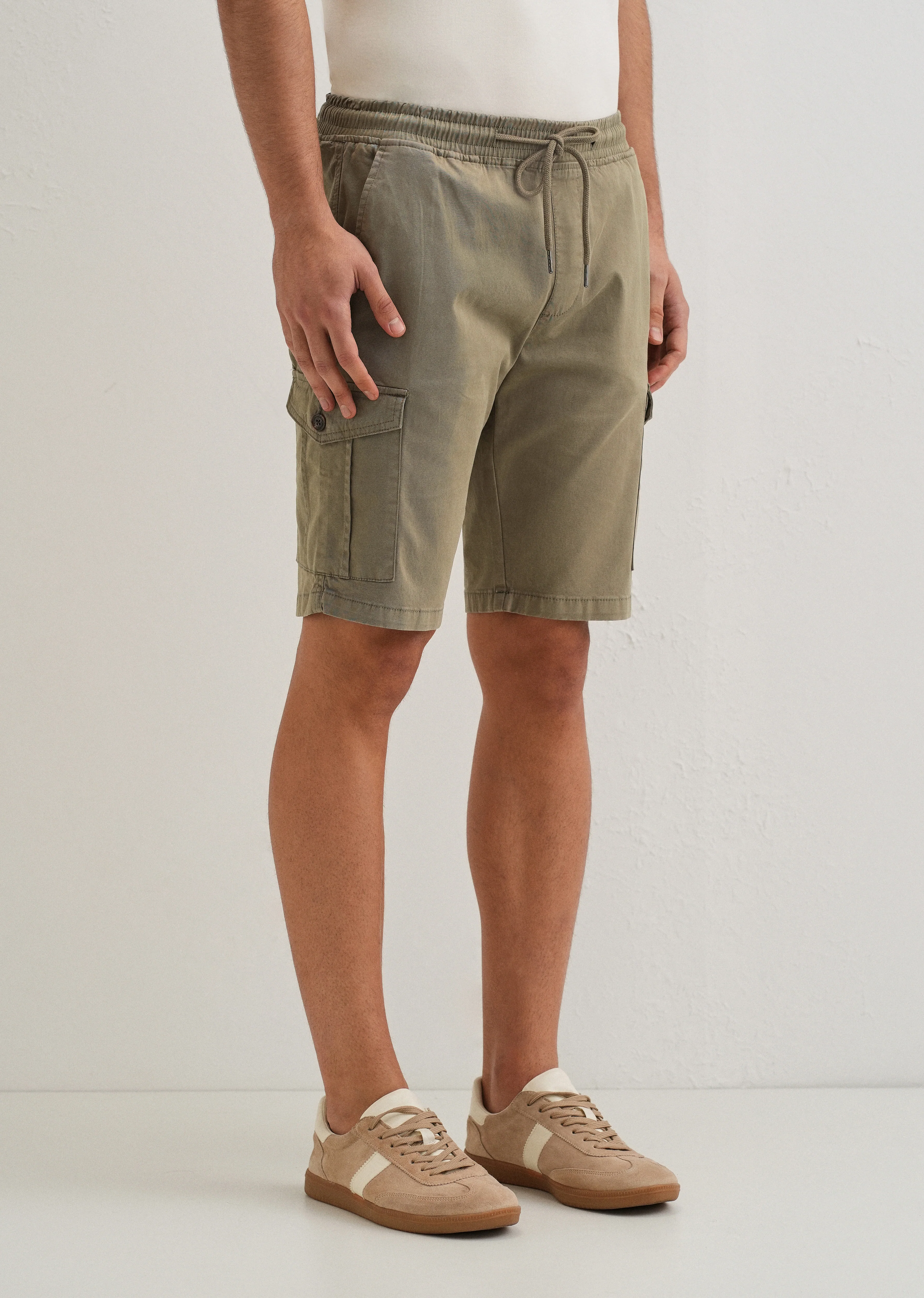 Tan Brown Cotton Cargo shorts - Image 4