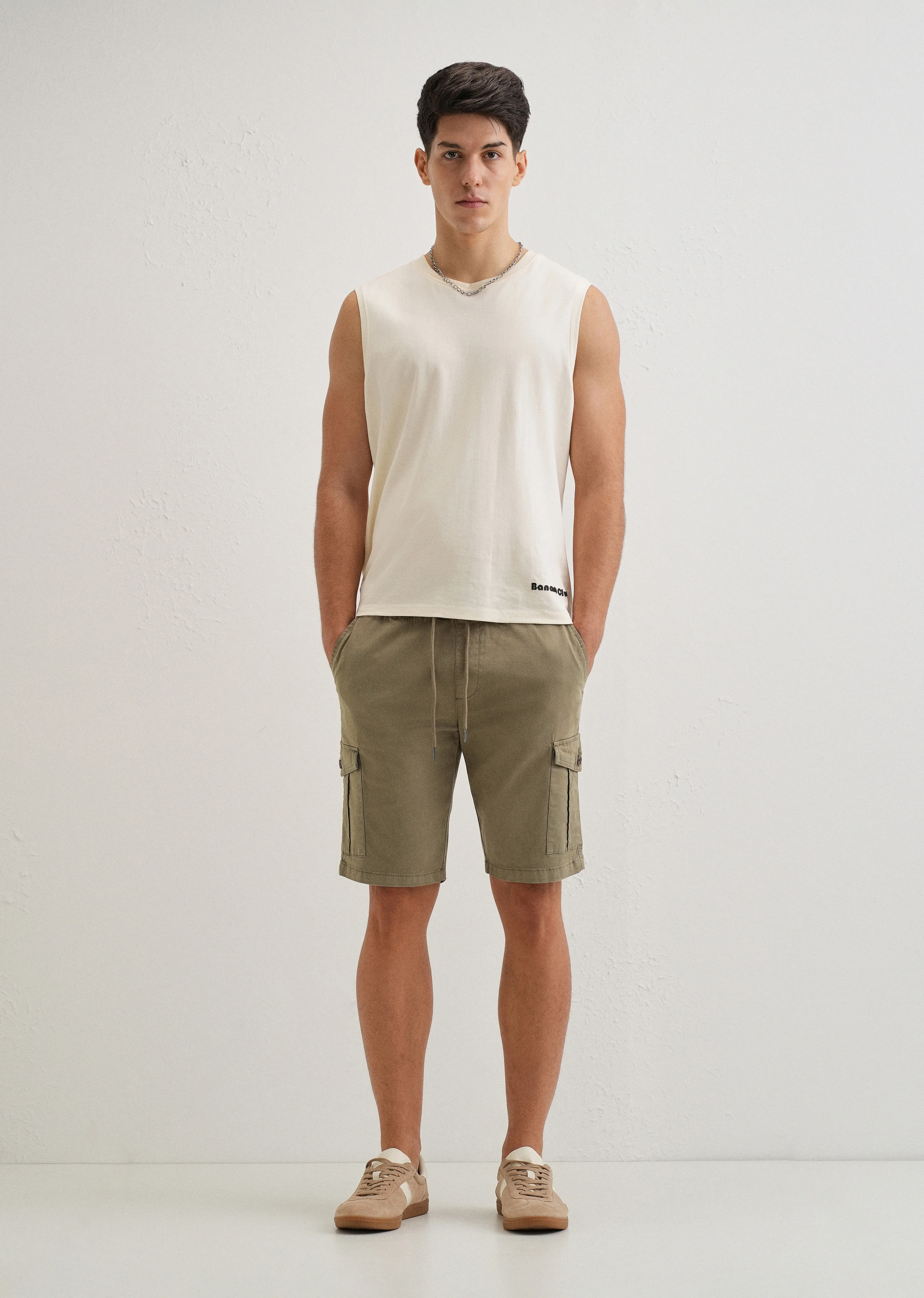 Tan Brown Cotton Cargo shorts - Image 6