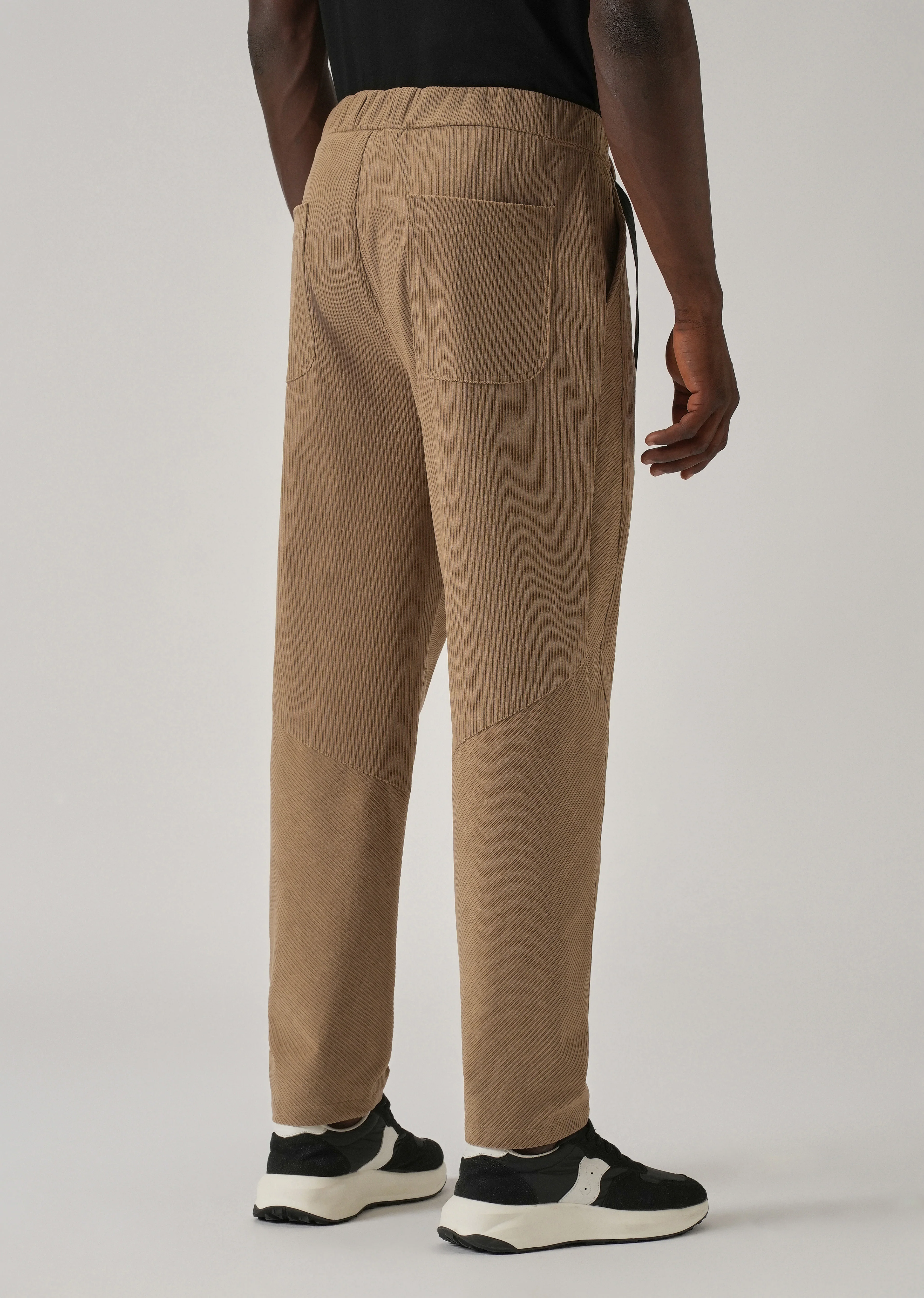 Tan Corduroy Belted Pant - Image 2