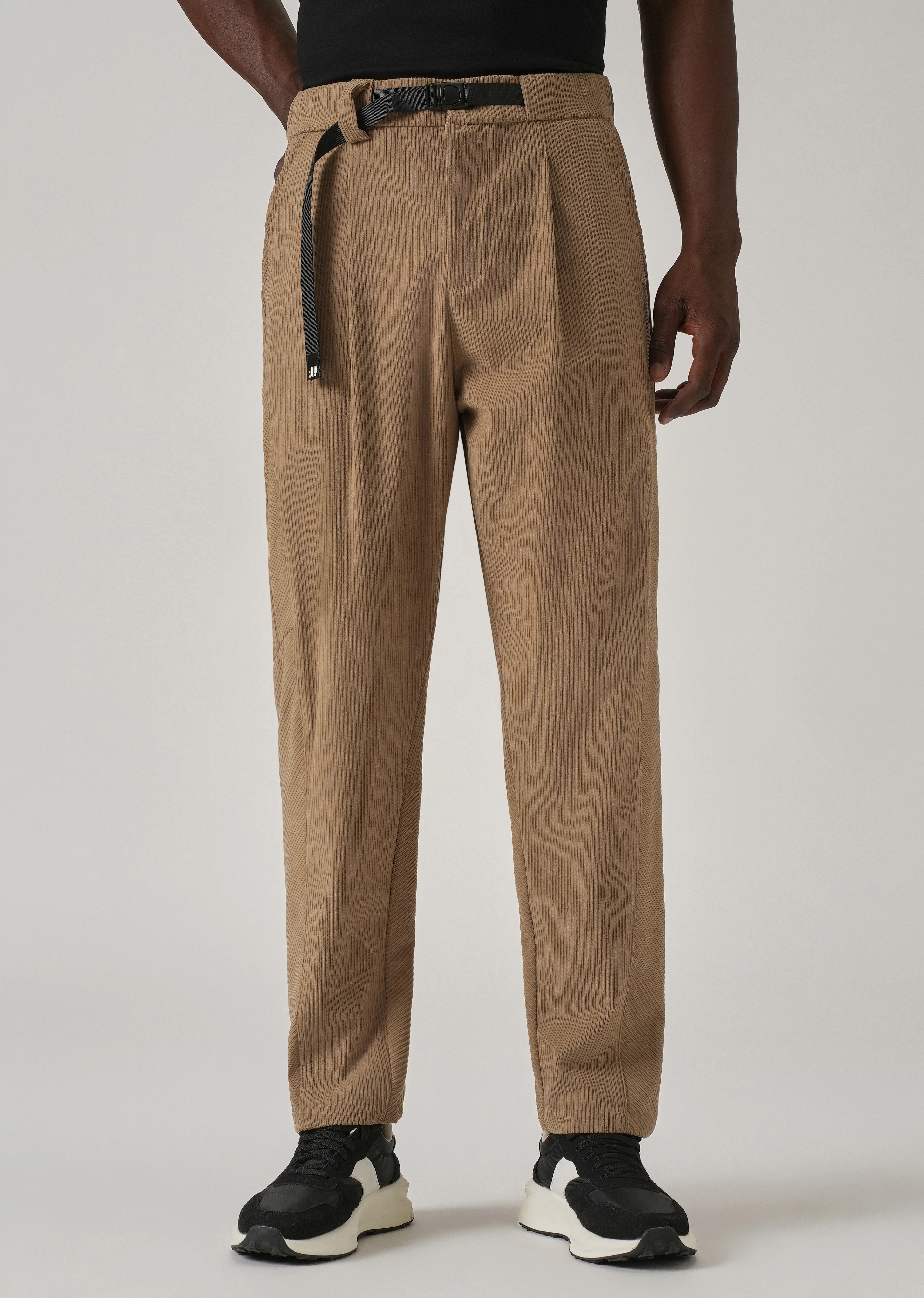 Tan Corduroy Belted Pant - Image 7