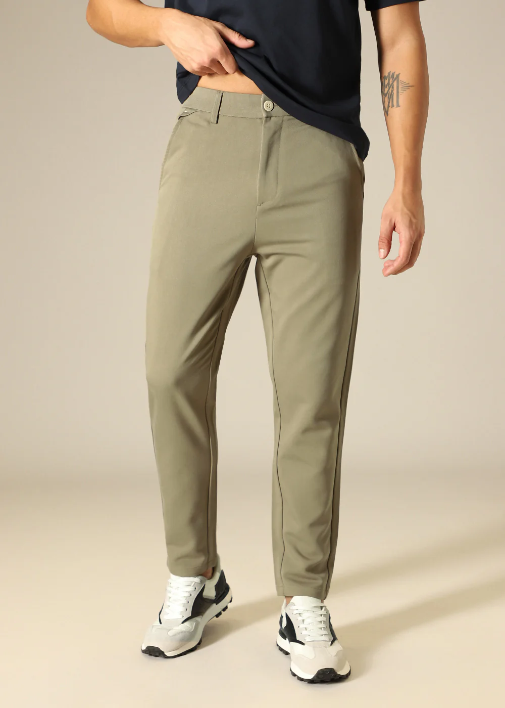 Tan Green Regular Fit Trouser - Image 3