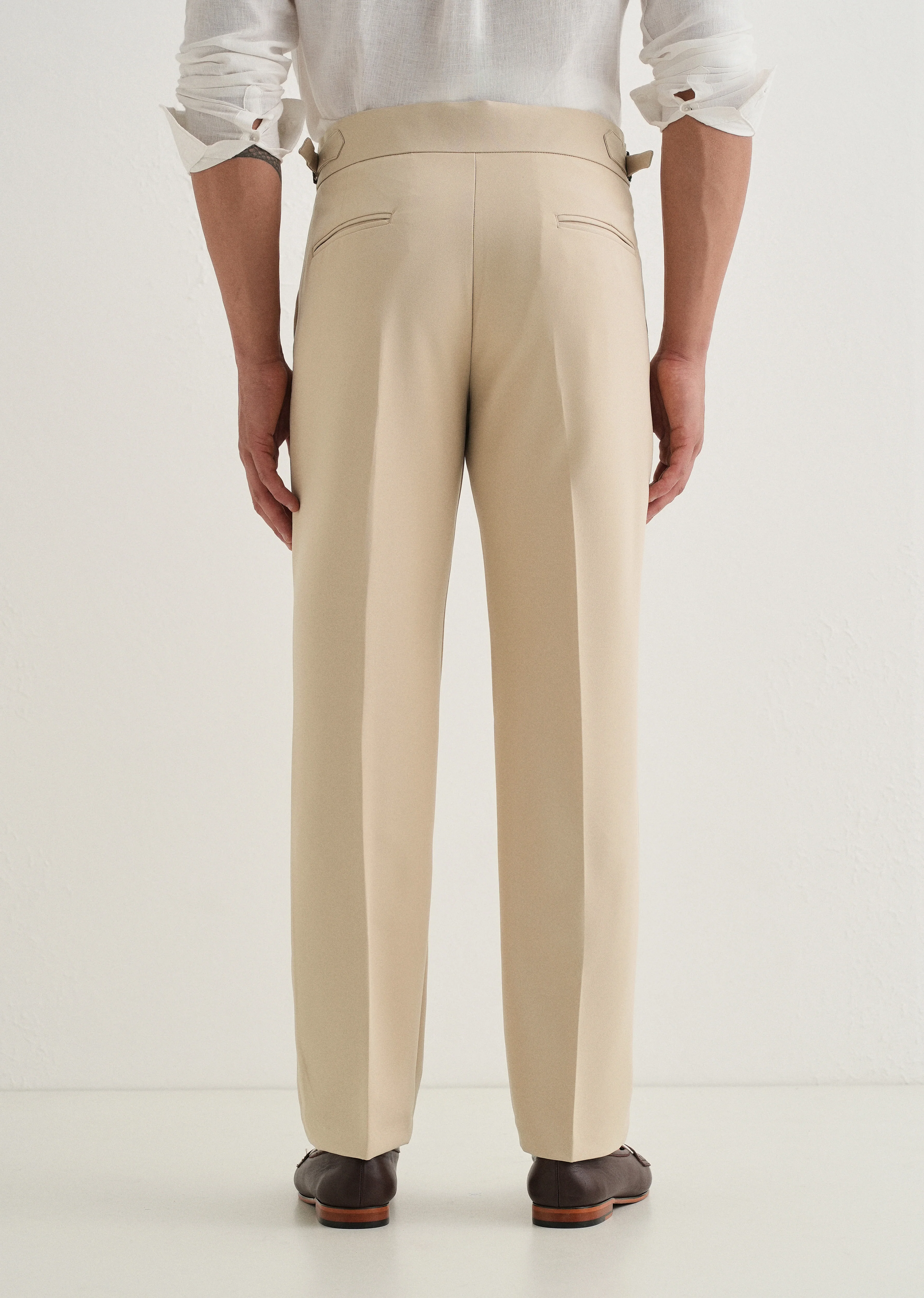 Tan Pleated Gurkha Pant - Image 3