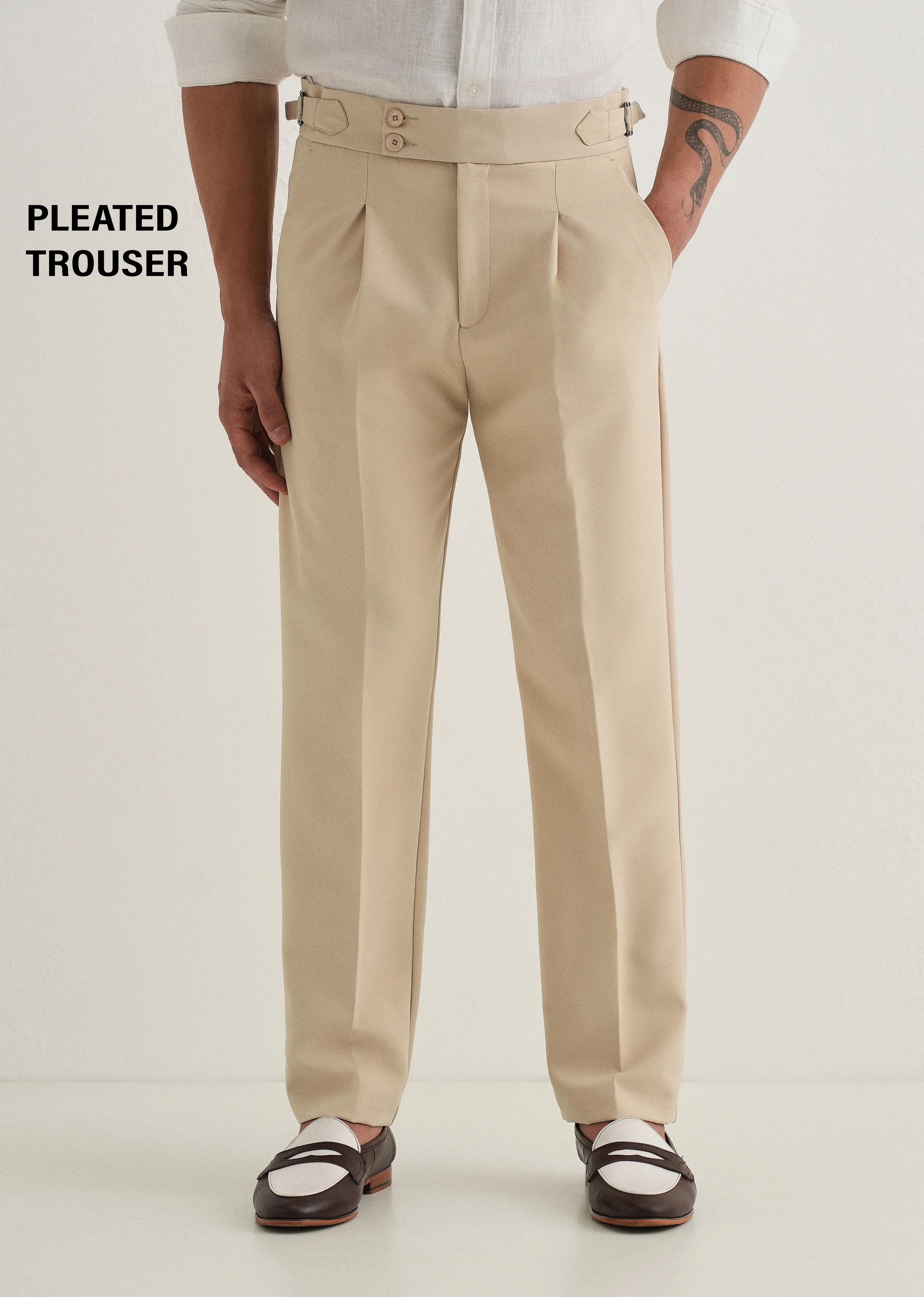 Tan Pleated Gurkha Pant - Image 8
