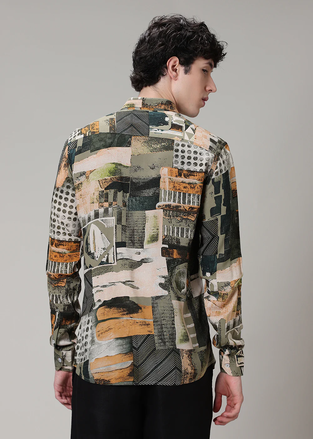 Tan Print Feather Shirt - Image 4